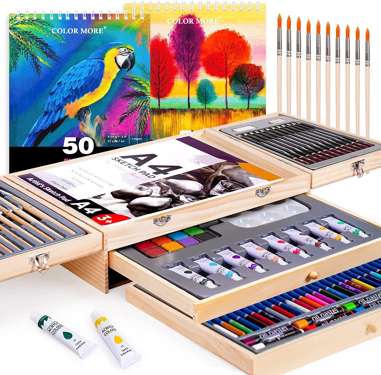 Amazon.com: Professional Art Set 85 Piece with Drawing Pads