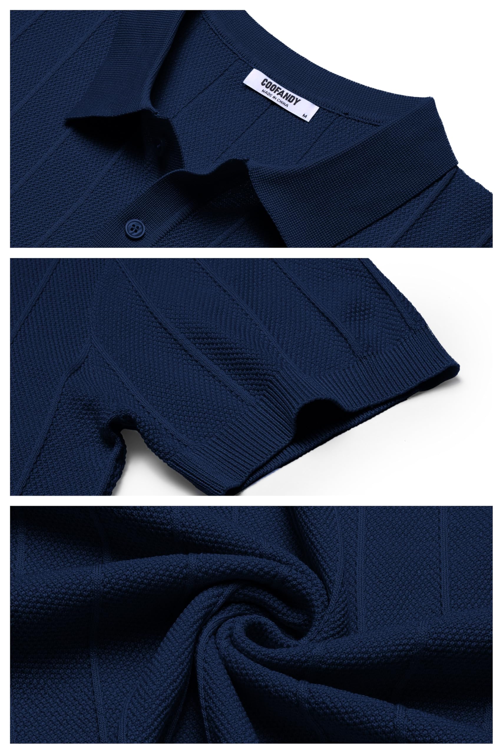 COOFANDY Polo Camisa Hombre Manga Corta Elástico Golf