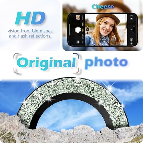 Miniatura 2 de imluckies Para iPhone 15 - iPhone 15 Plus Protector de lente de cámara, anillo individual de aleación de aluminio transparente HD, película de