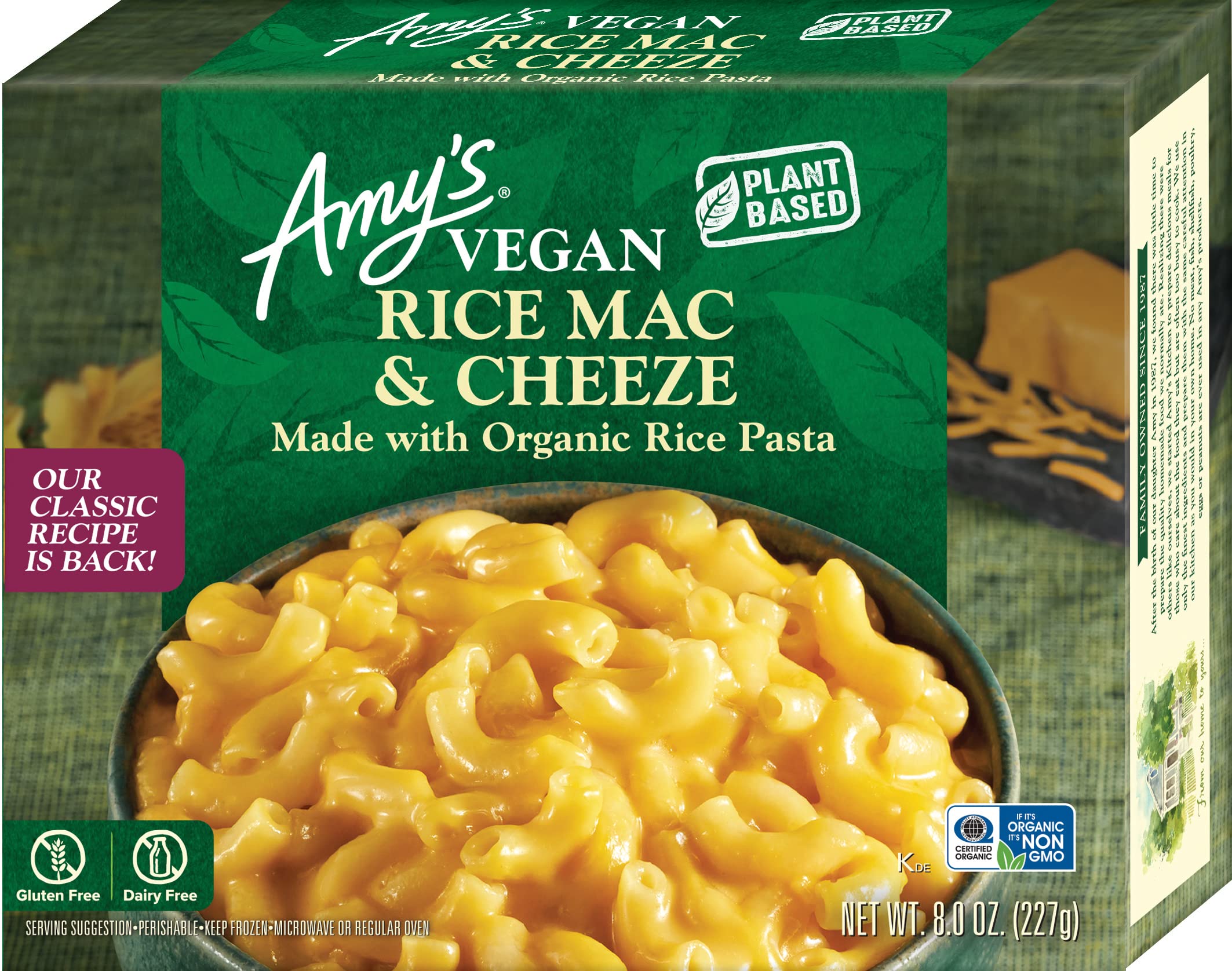 Amy's Frozen Meals, Mac & Cheeze, Dairy Free & Gluten Free
