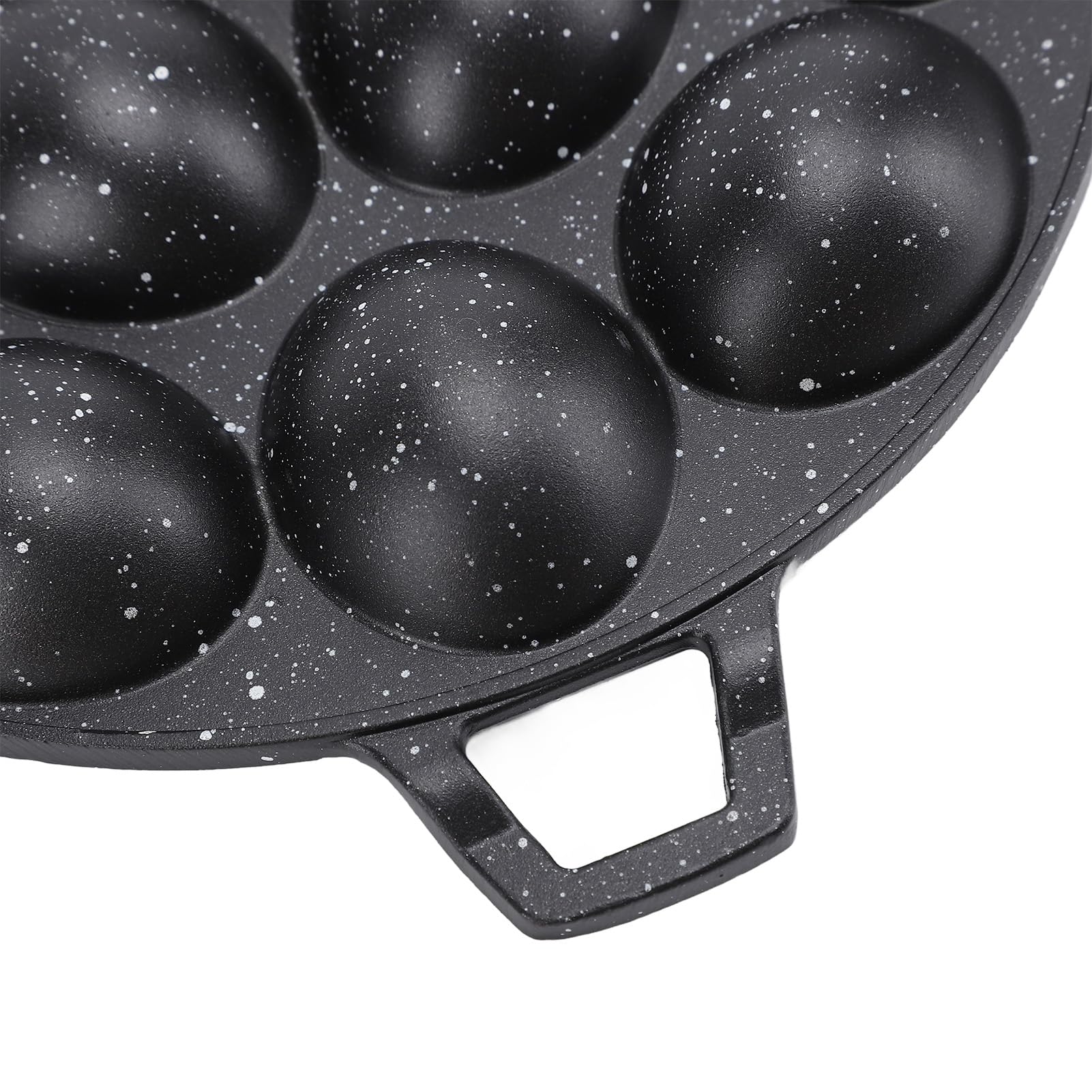 Machine à biscuits aux noix 12 trous |Poêle antiadhésive en alliage d'aluminium pour gâteaux/gaufres aux œufs/pâtisseries |Manche en bois composite, facile à nettoyer et passe au (Black)