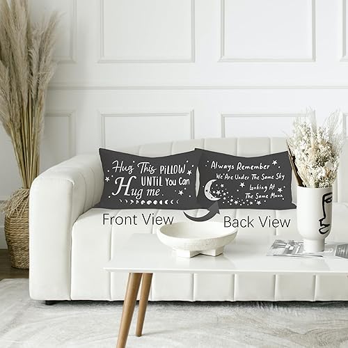 Miniatura 5 de Abraza esta almohada hasta que te abrazo siempre recuerda que estamos bajo el mismo cielo mirando la misma luna, fundas de almohada reversibles para