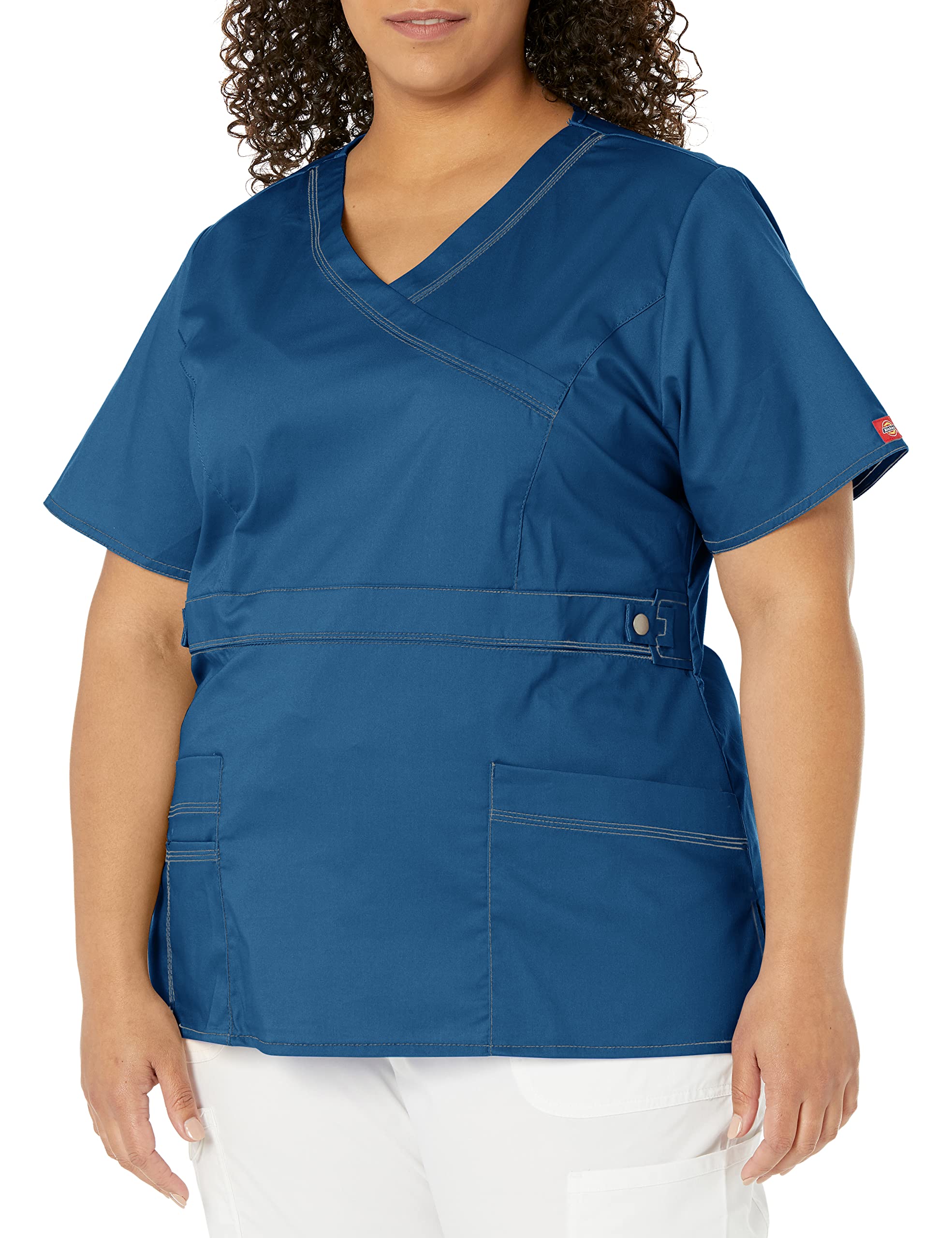 Dickies Xtreme Stretch Women Scrubs Top Mock Wrap 85956
