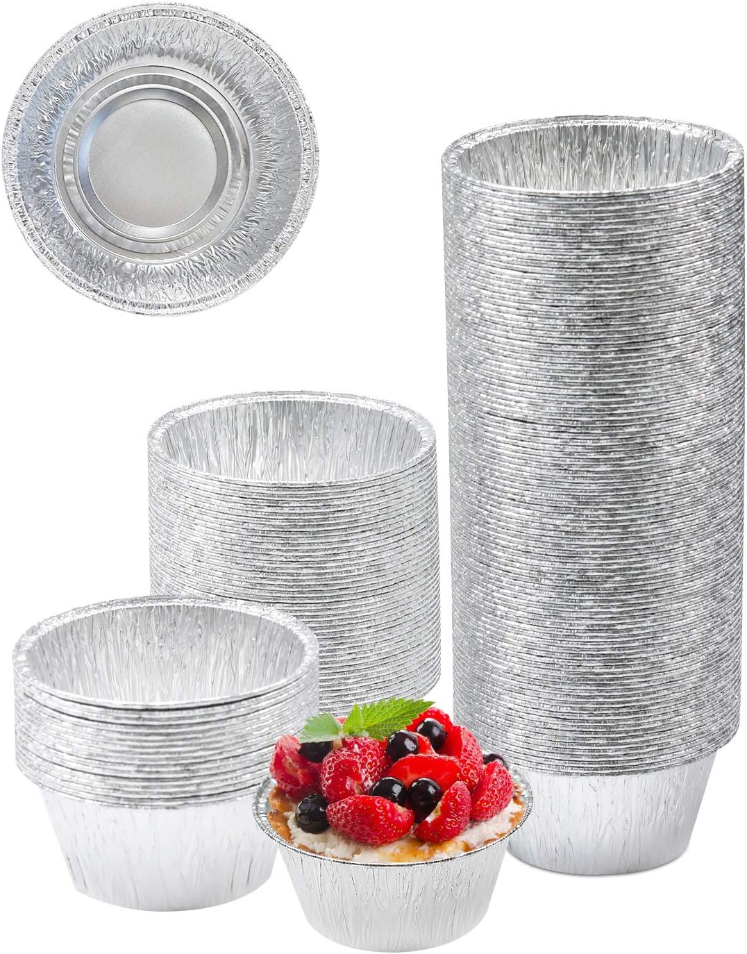 Aluminum Foil Ramekins, 150Pcs Foil Baking Cups 4oz Disposable Ramekins Aluminum