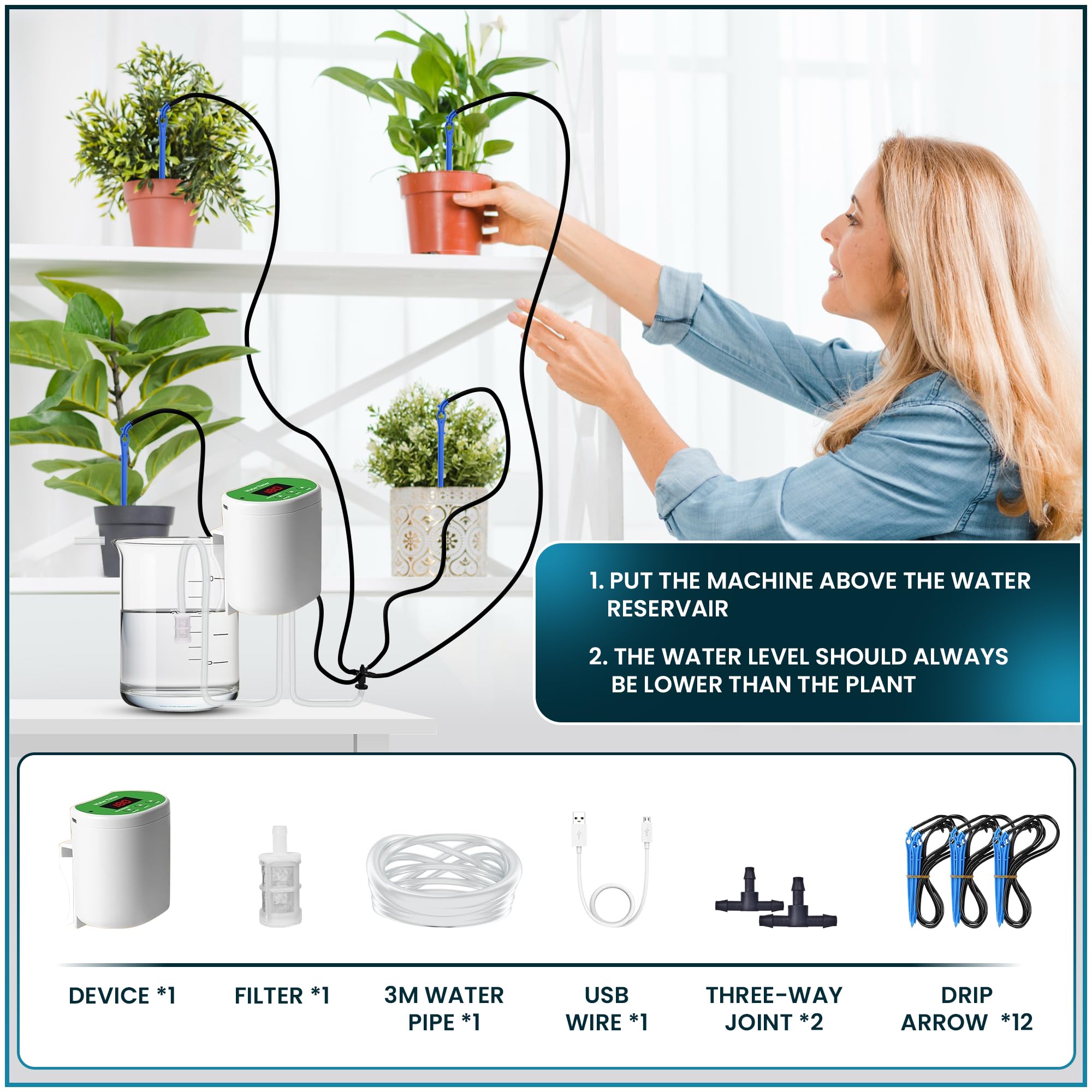 Automatic Plant Watering System - 12 Plant Drip Kit -5