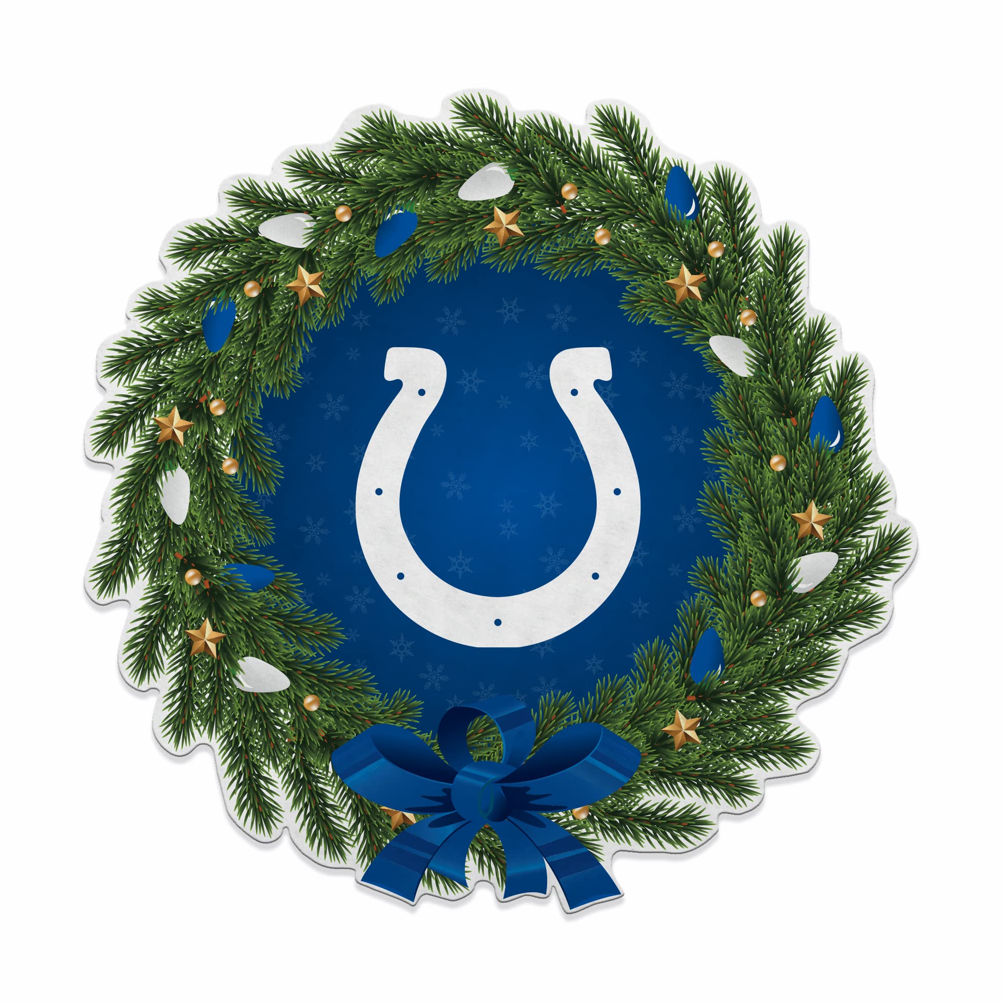 Rico Industries NFL Football Wreath Shape Cut Pennant - Home and Living Room Décor - Soft Felt EZ to Hang