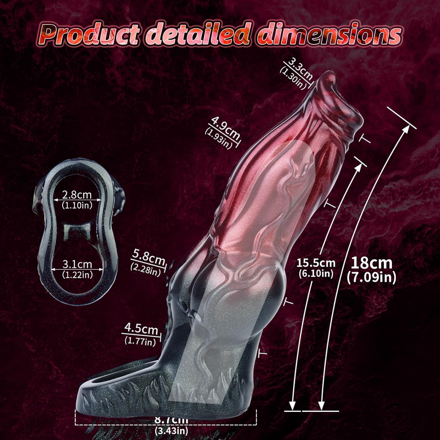 Knot Penis Sleeve Cock Sleeve with Penis Ring,Reusable Penis Extender Enhance Male Endurance,Male Sex Toys Elastic Ultra-Soft Silicone Penis Pump to Enlarge Prolong for Men & Couples