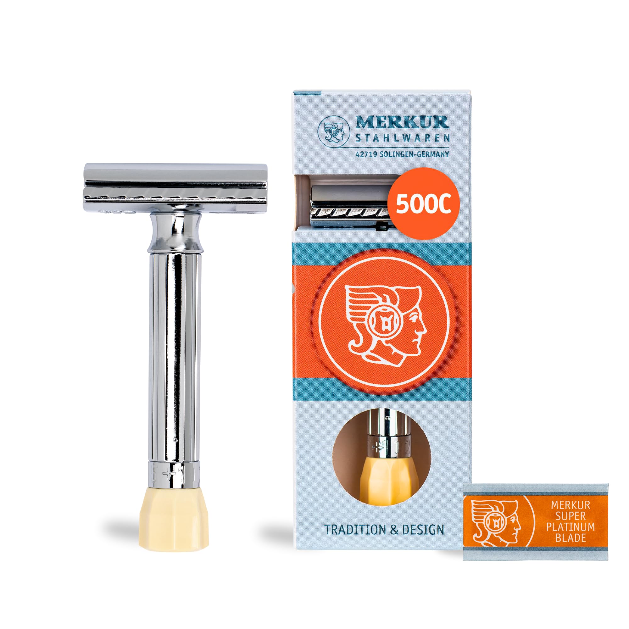 Merkur Razor, Straight Comb, Adjustable Blade Gap, Short Handle