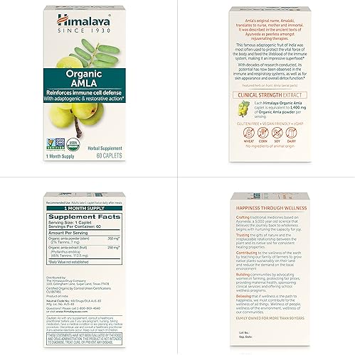 Miniatura 9 de Himalaya Antioxidante natural orgánico Amla para apoyo inmunológico 60 cápsulas suministro de 1 mes