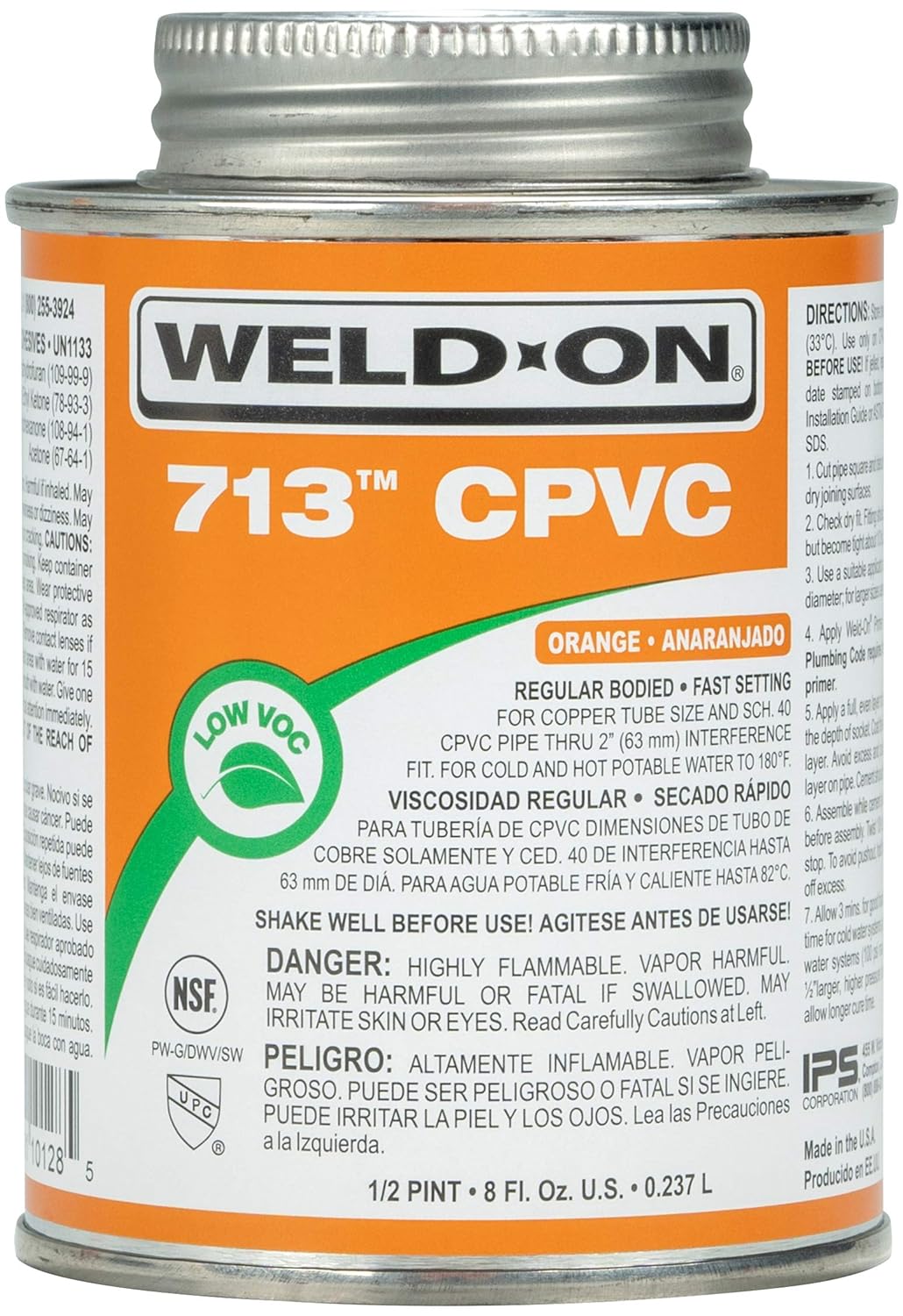 Cemento disolvente CPVC Weld-On 713 1/2 pinta (237 ml)