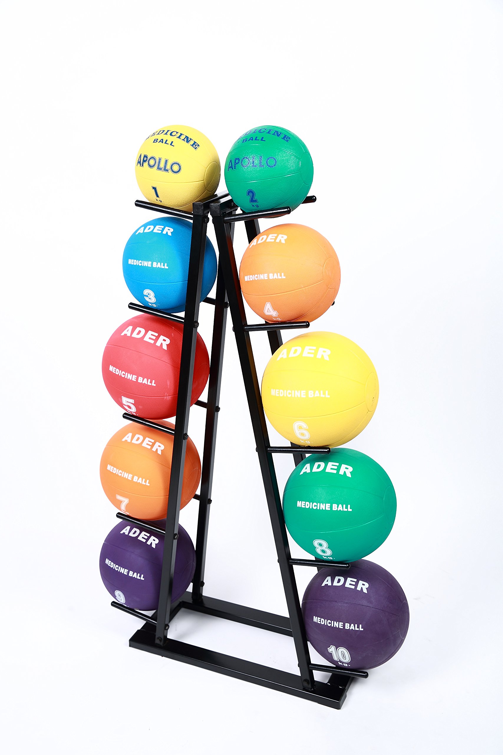 Ader Rubber Medicine Ball Set (1 Kg - 10 Kg with Rack)