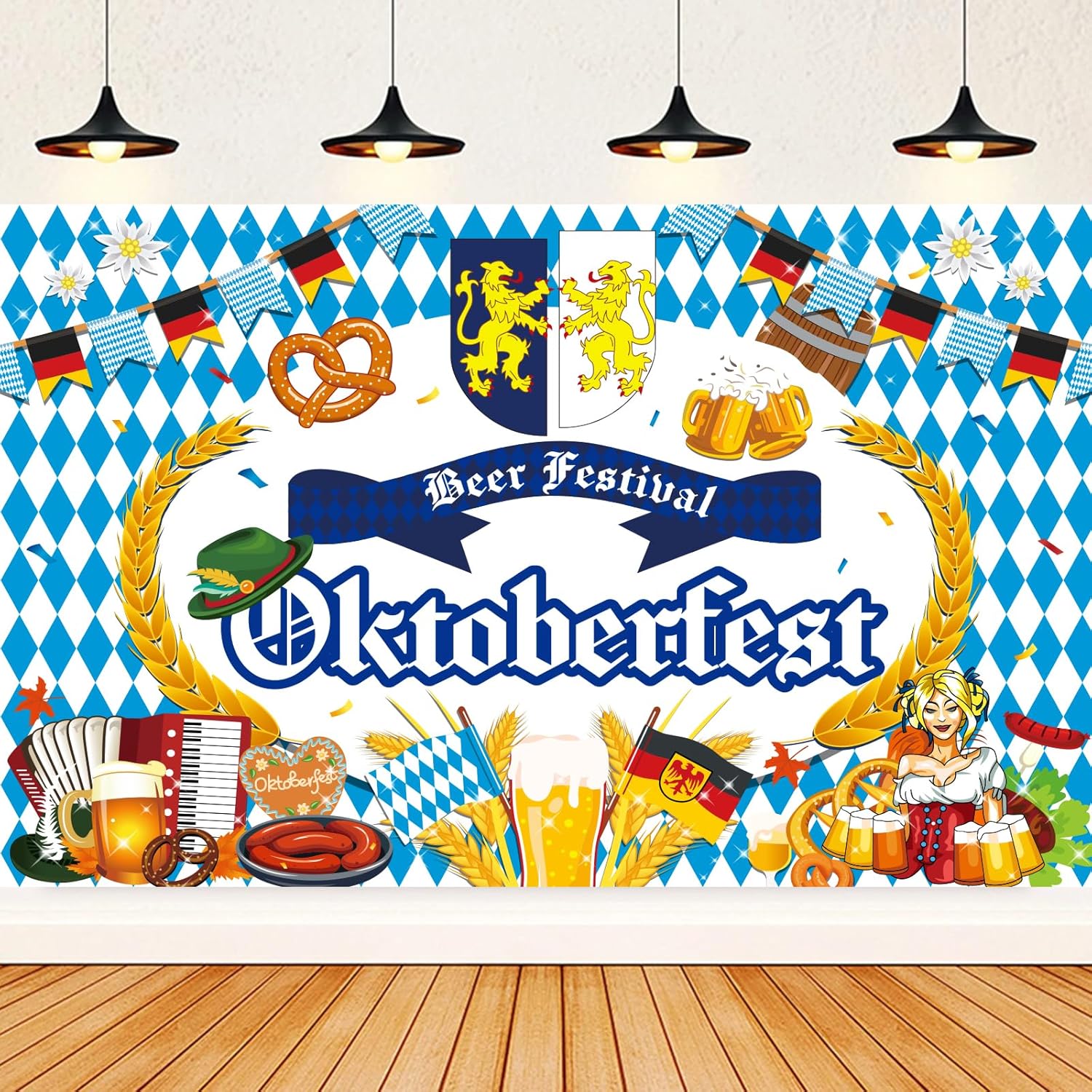 Amazon.com: Oktoberfest Banner Backdrop Decorations, German Bavarian ...