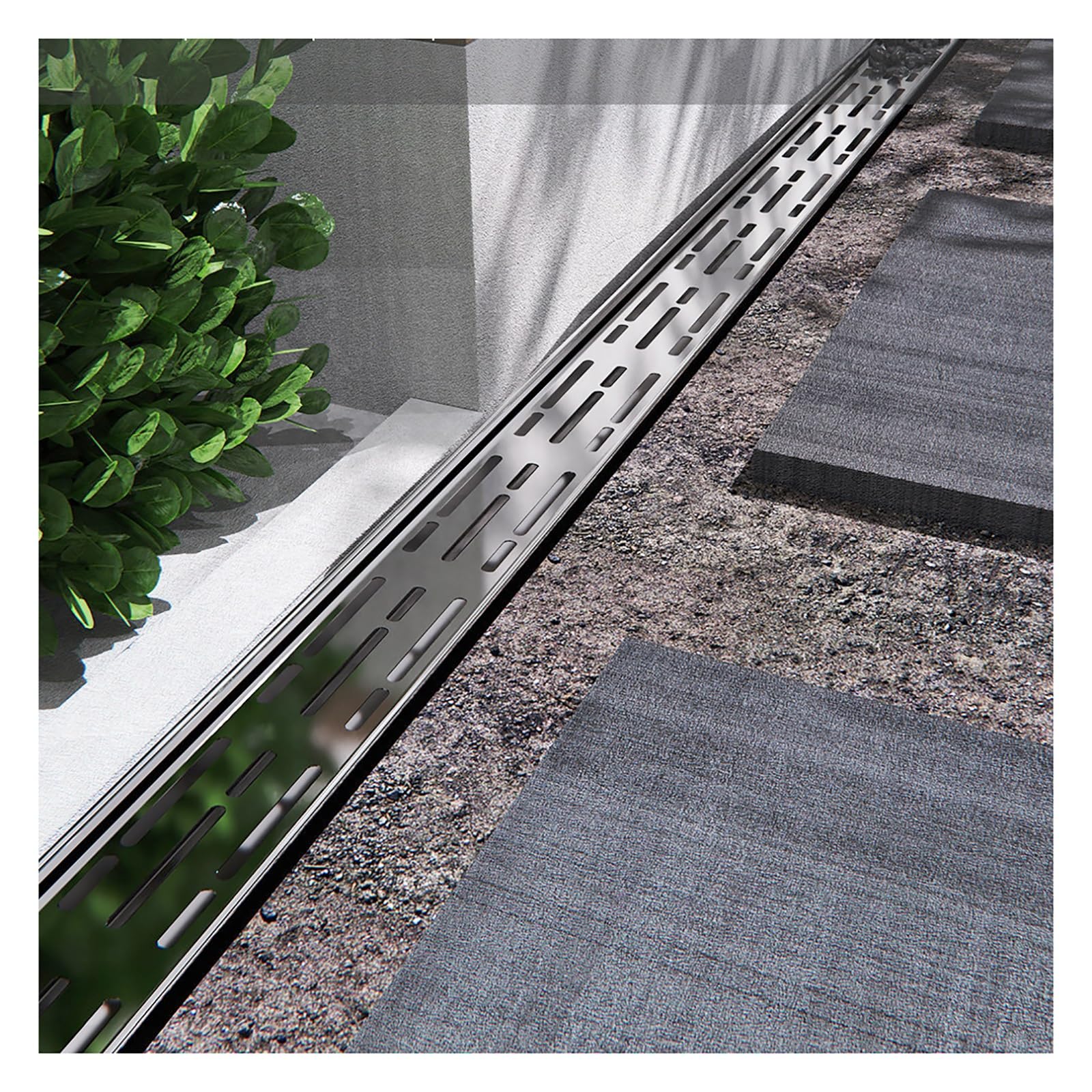 GLDYTVF Durable Drainage Channel Grate Outdoor Drain Cover Gutter Drainage System Terrace Drainage Grate Heavy-Duty Drainage Grate (H5*W7CM/H1.96*W2.75IN)