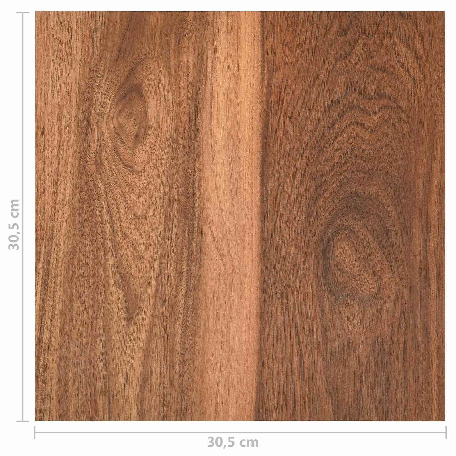 Tavole da pavimento in PVC in legno scuro, 5,11 m², autoadesive, quadrate, 30,5 x 30,5 cm, per interni, in laminato, per parquet, per soggiorno, camera da letto, cucina