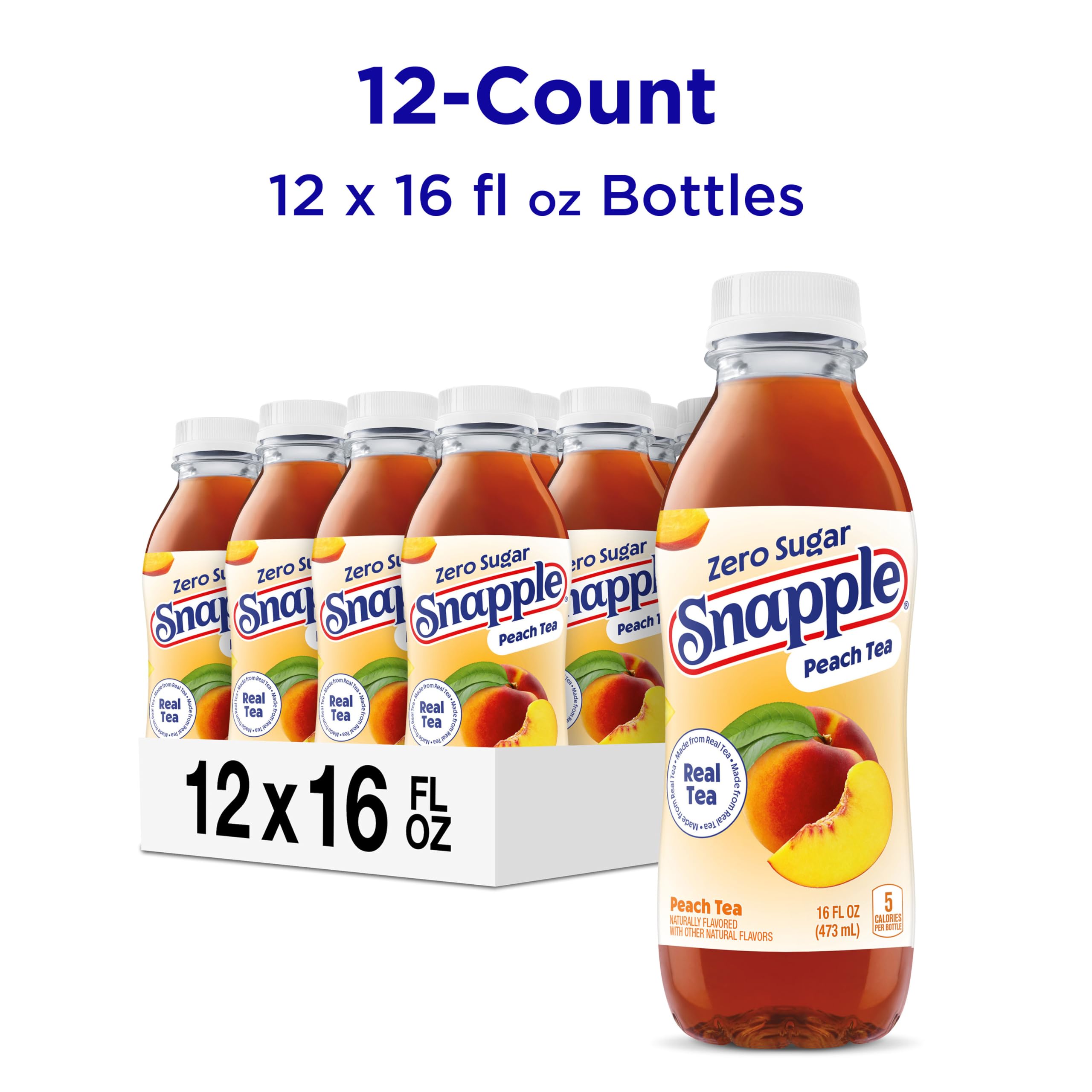 Amazon.com : Snapple Zero Sugar Peach Tea, 16 fl oz recycled