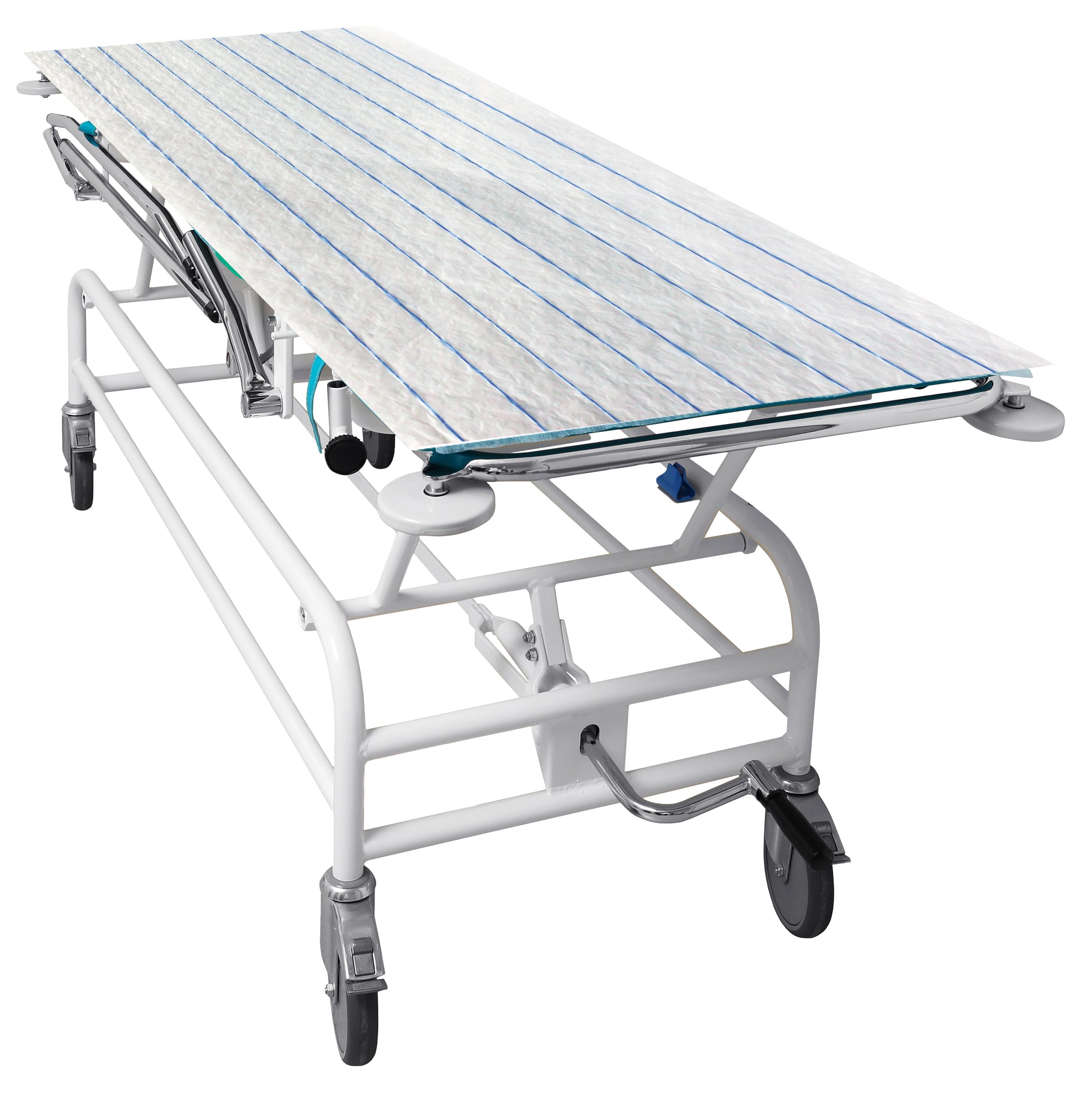TIGA-MED Tragelaken 100 x 200 cm | 100 Stück | 8-fach nylonfadenverstärkt | Einmallaken mit feuchtigkeitsdichter PE-Rückseite | Schutzlaken für Patiententransfer, Rettungsdienst, Pflege & Krankenhaus