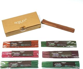Hosley 320 Assorted Incense Sticks Set. Eucalyptus, Lavender Chamomile, Vanilla, Fresh banboo & More Fragrance with Bonus Holder. Idea for Home, Wedding, Spa, Meditation & Aromatherapy