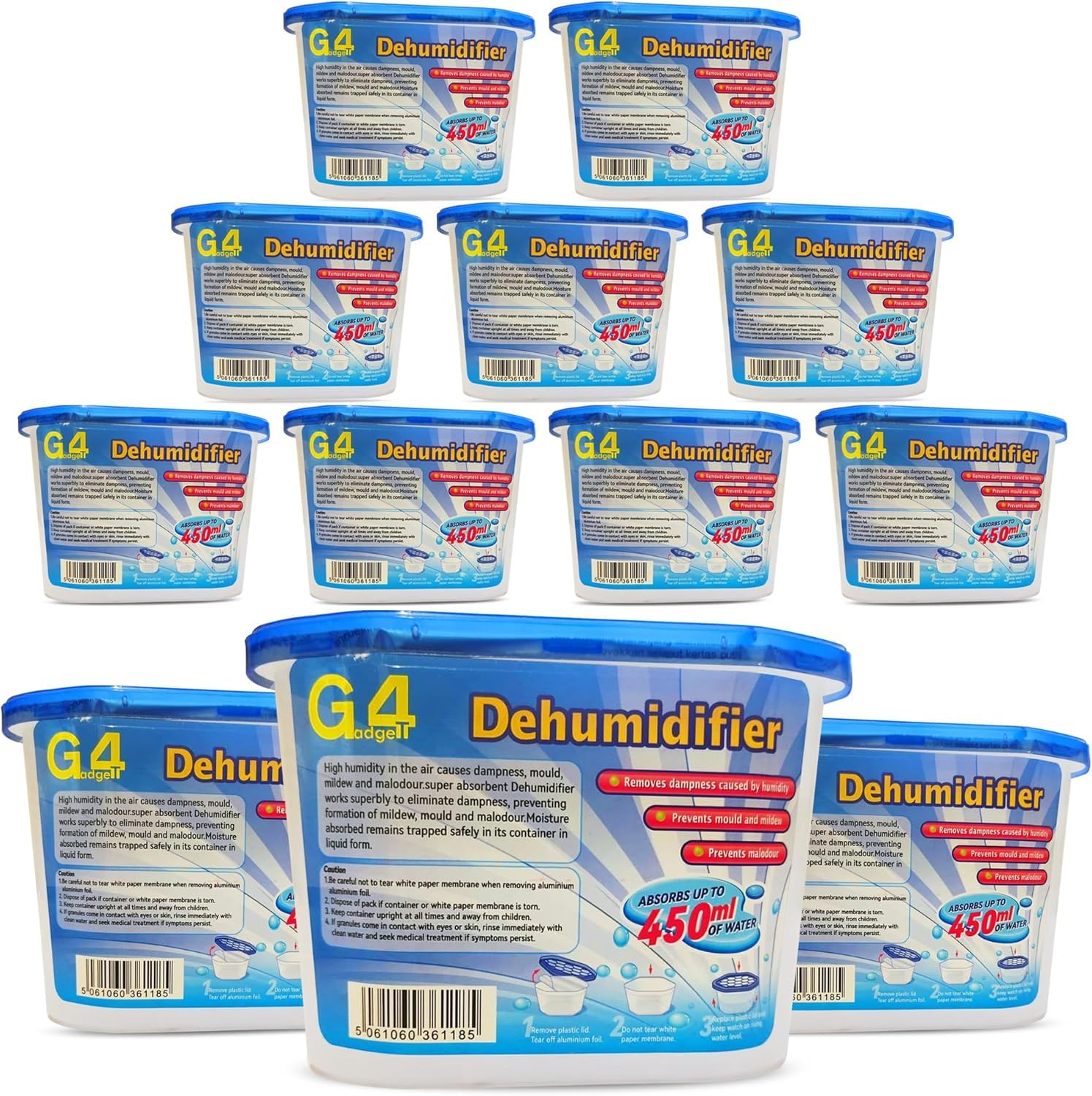 Disposable Dehumidifier Moisture Absorbers – Interior Damp & Condensation Remover, Anti-Mould Humidity Traps for Home, Bathroom, Kitchen, Bedroom, Wardrobe & Windows (24)