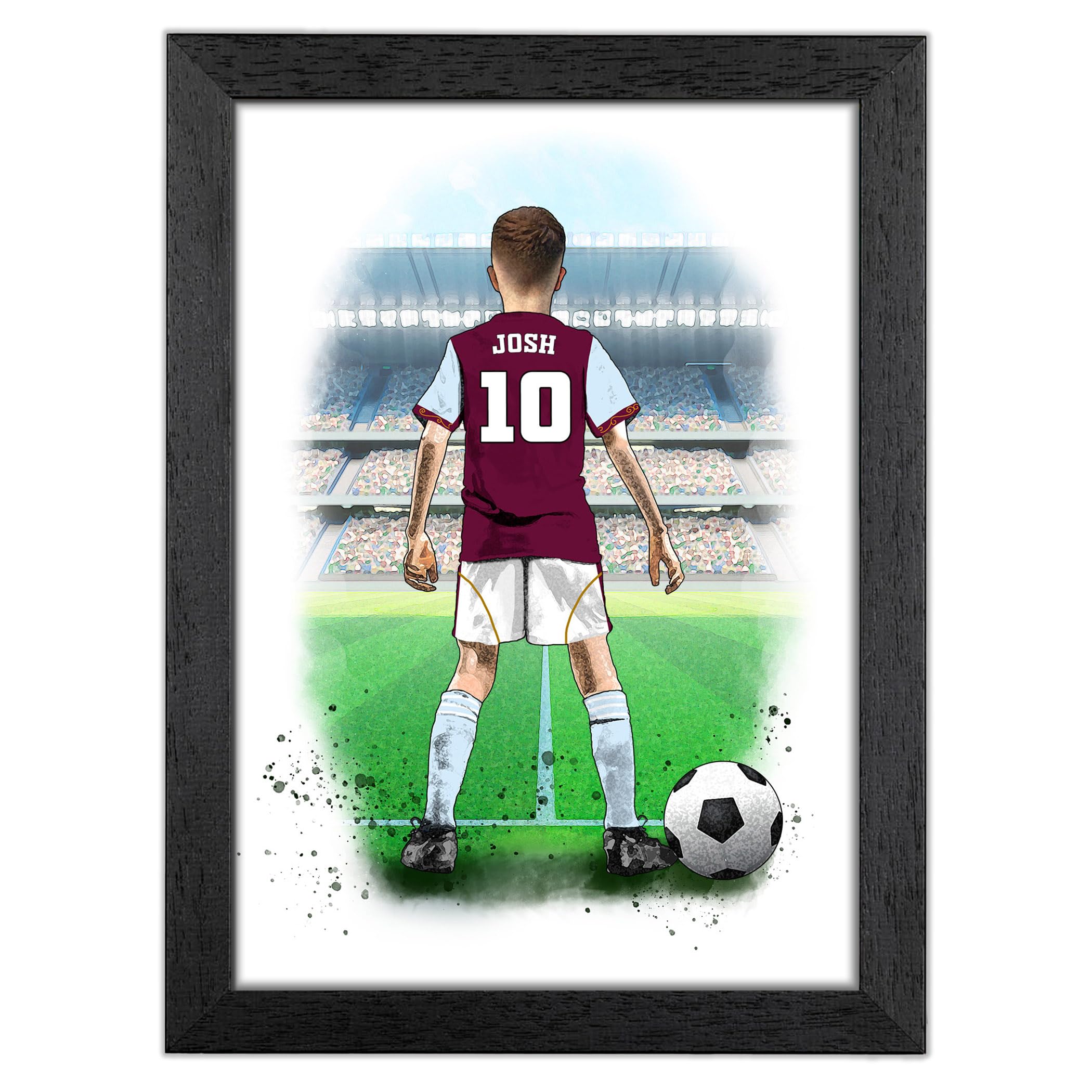 Art by Toor Personalised Aston Villa Gifts for Boys - inspired by Aston Villa Fc - Aston Villa Posters for Boys Bedrooms - Aston Villa Football Room Decor Fine Art Print (Unframed)