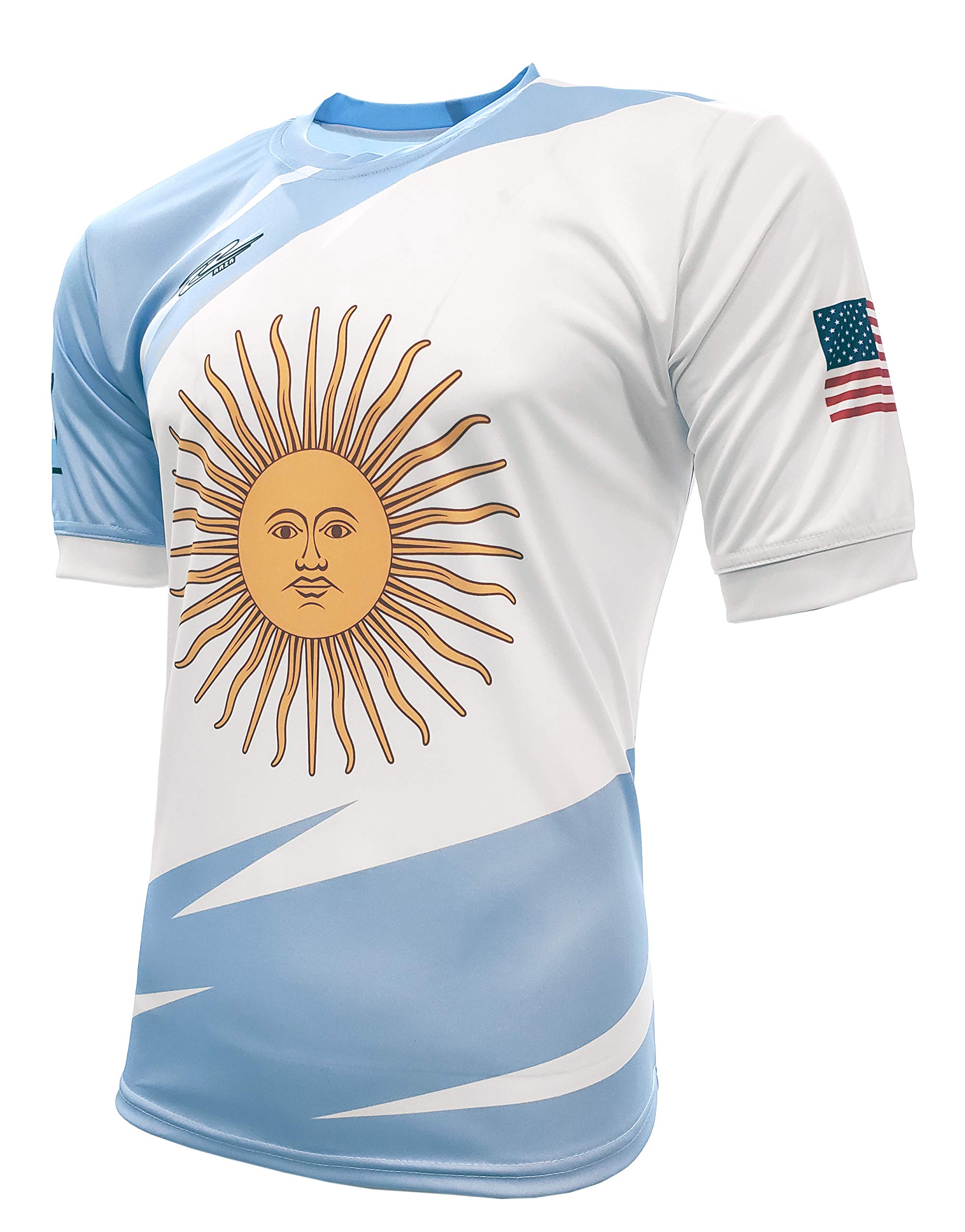 ARZA Argentina and USA Fan Jersey for Men Design Color Blue/White (X-Large)