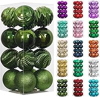 Vista 15 de XmasExp - Juego de 24 adornos de Navidad inastillables, bolas de árbol de Navidad, decoraciones para bolas de árbol de Navidad, 40 mm/1.57