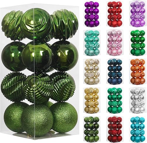 Miniatura 317 de XmasExp Juego de 24 mini esferas de Navidad inastillables para bolas de árbol de Navidad de 1.181 in/1.18 pulgadas (oro rosa)