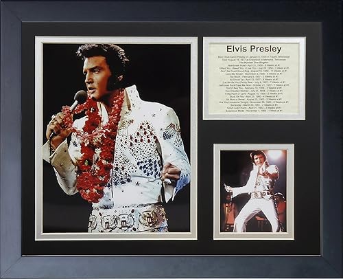 Legends Never Die Elvis Presley - Collage de fotos enmarcado para traje blanco, 11 x 14 pulgadas