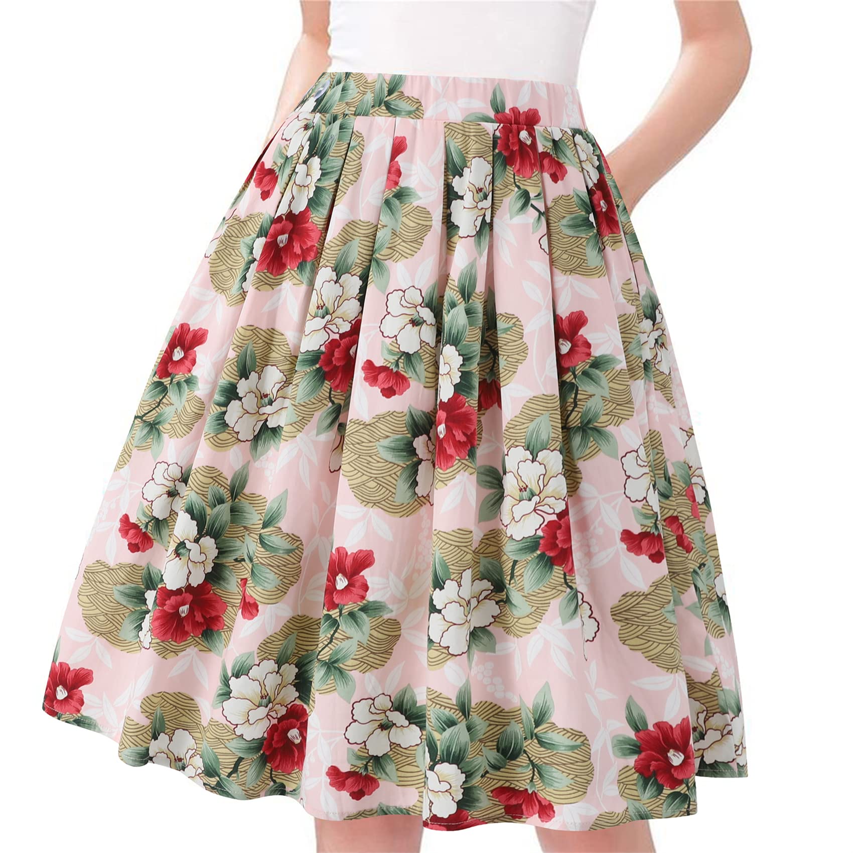 A-Line Pleated Vintage Skirts for Women