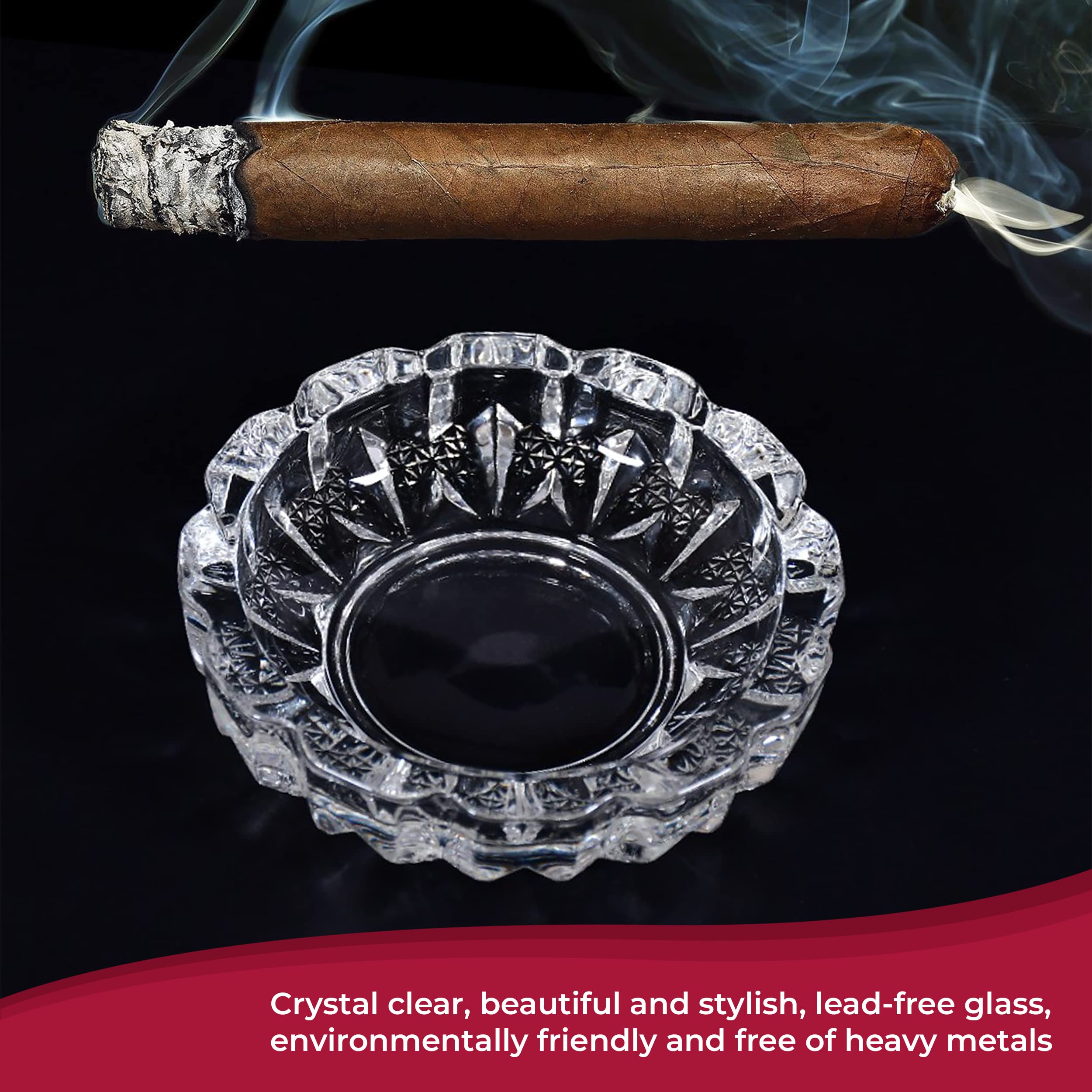 Elegant Glass Ashtrays - Modern & Stylish -4 Elegant Glass Ashtrays - Modern & Stylish -4