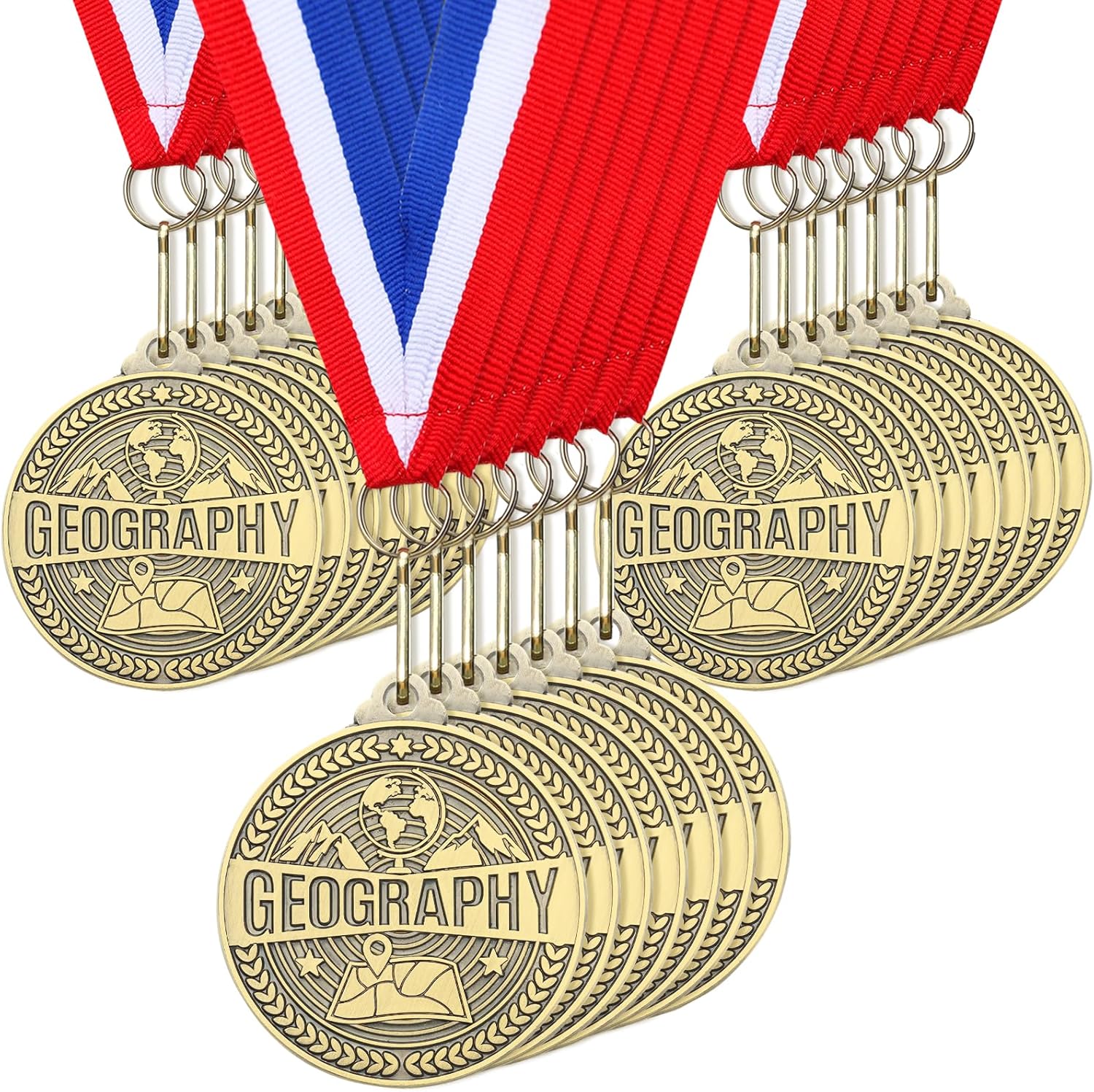 Kenning 20 Pcs 2'' Gold Medals for Awards Bulk Gold Winner Medals with Neck Ribbons Metal Trophy Award Prize Gift for School Student Graduation Education Participation Competition