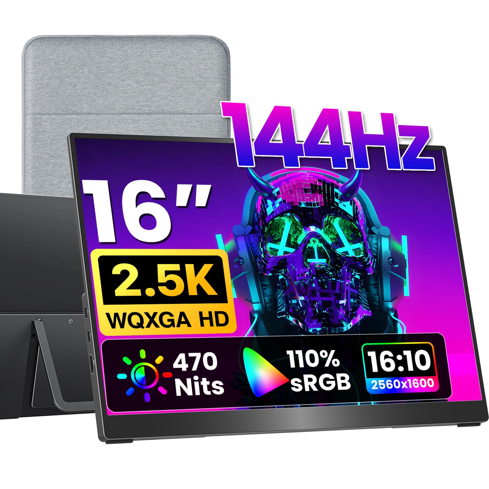 VisionOwl V16QH portable monitor with kickstand