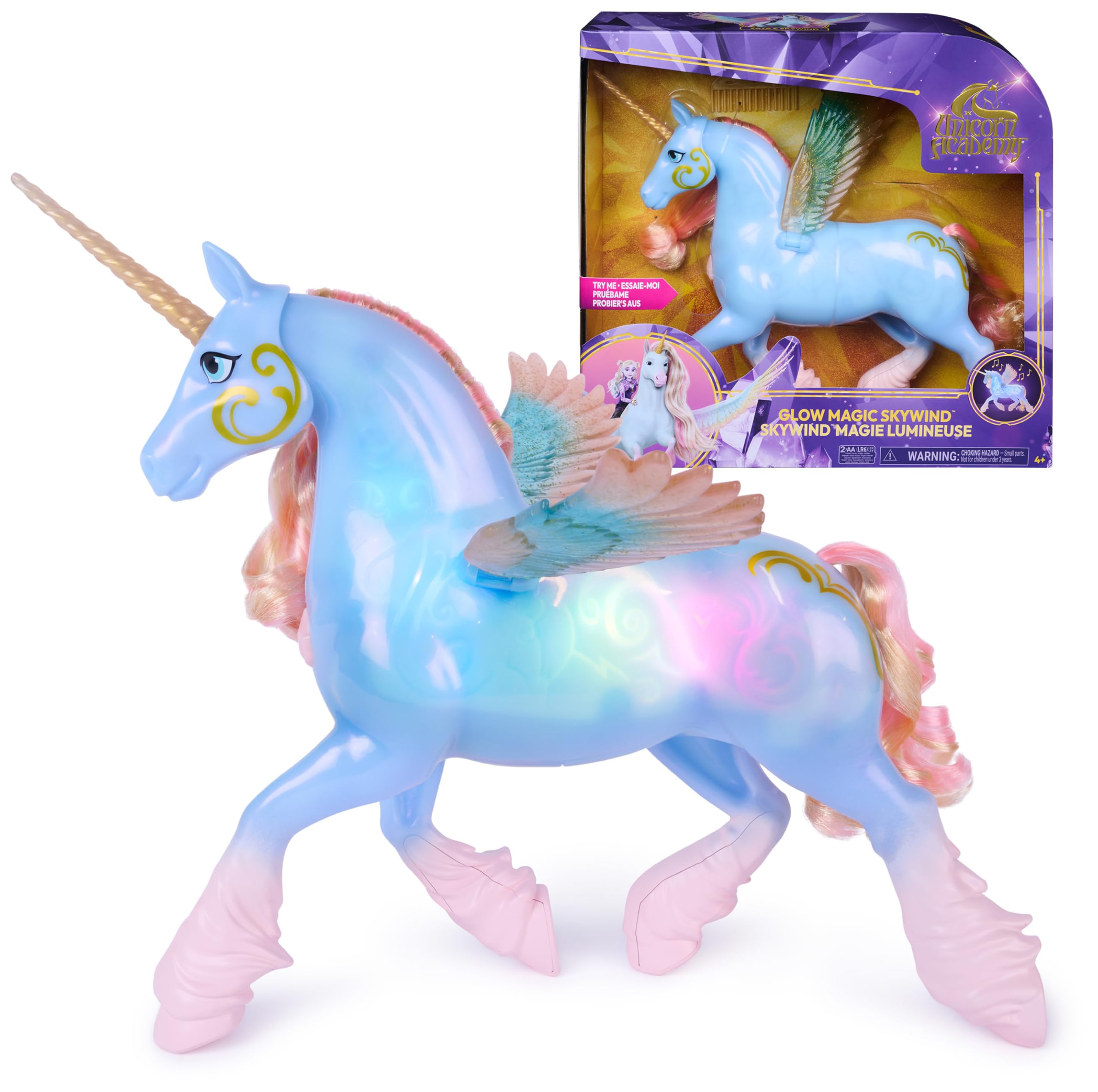 Unicorn Academy Glow Magic Skywind, Dolls & Unicorn Toys, Ages 4+