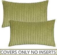 Vista 71 de UGASA - Juego de 2 fundas de almohada de terciopelo a rayas, funda decorativa para cojín con cremallera oculta para el hogar, sofá, dormitorio