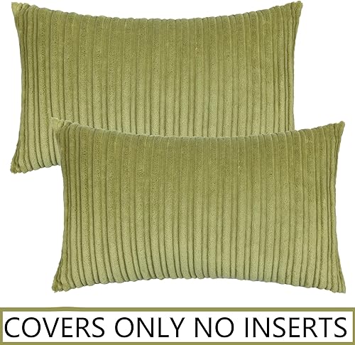 Miniatura 71 de UGASA - Juego de 2 fundas de almohada de terciopelo a rayas, funda decorativa para cojín con cremallera oculta para el hogar, sofá, dormitorio,