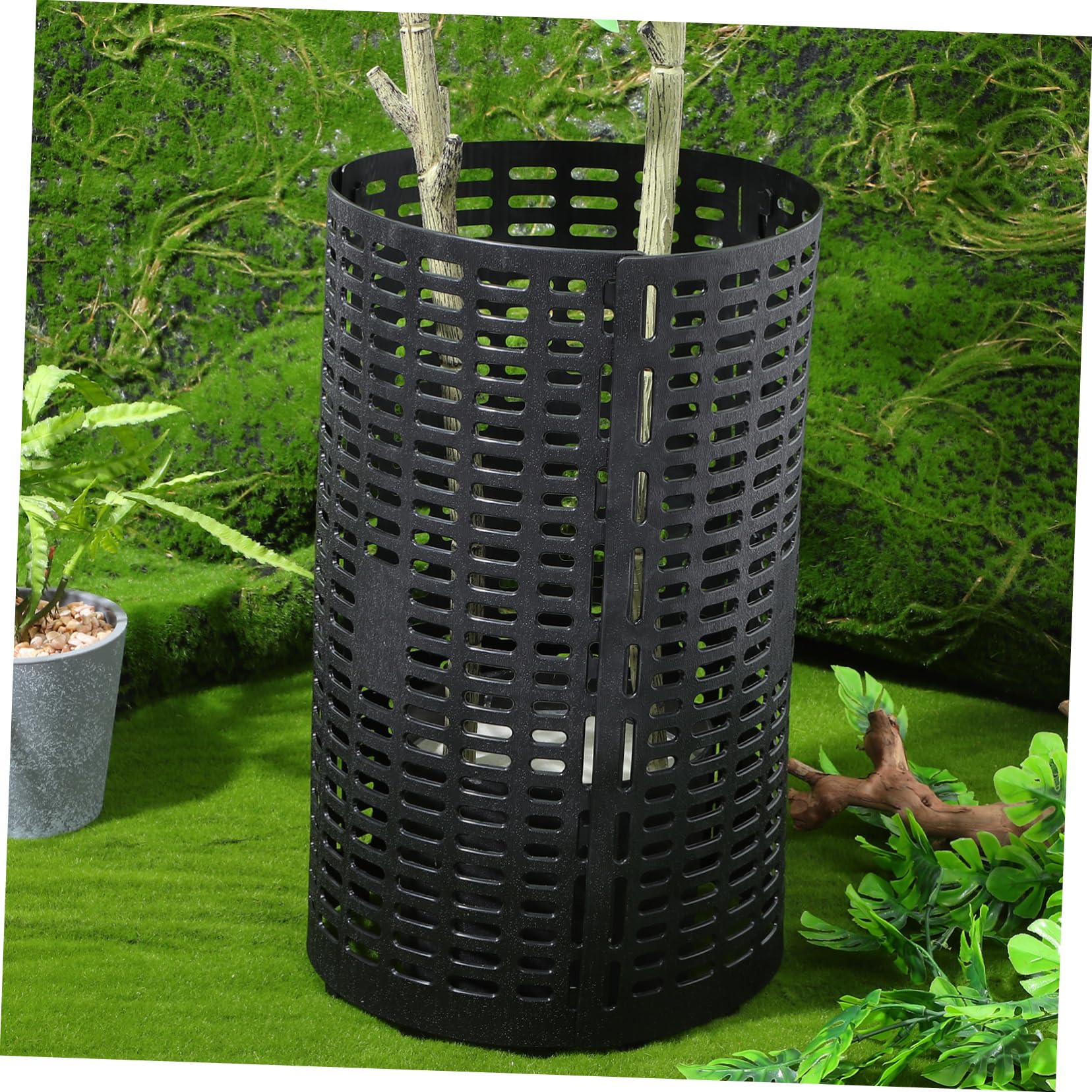 8pezzi Protezione per Tronchi Albero Nera da Protezione Versatile per Alberelli e Piante Design Espandibile e Drenaggio Efficiente Barriera Contro Danni Ambientali e Animali