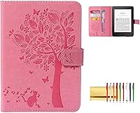 Vista 21 de Funda tipo libro para Kindle Paperwhite de 10ª/7ª/6ª/5ª generación, funda protectora ligera con ranuras para tarjetas, encendido automático