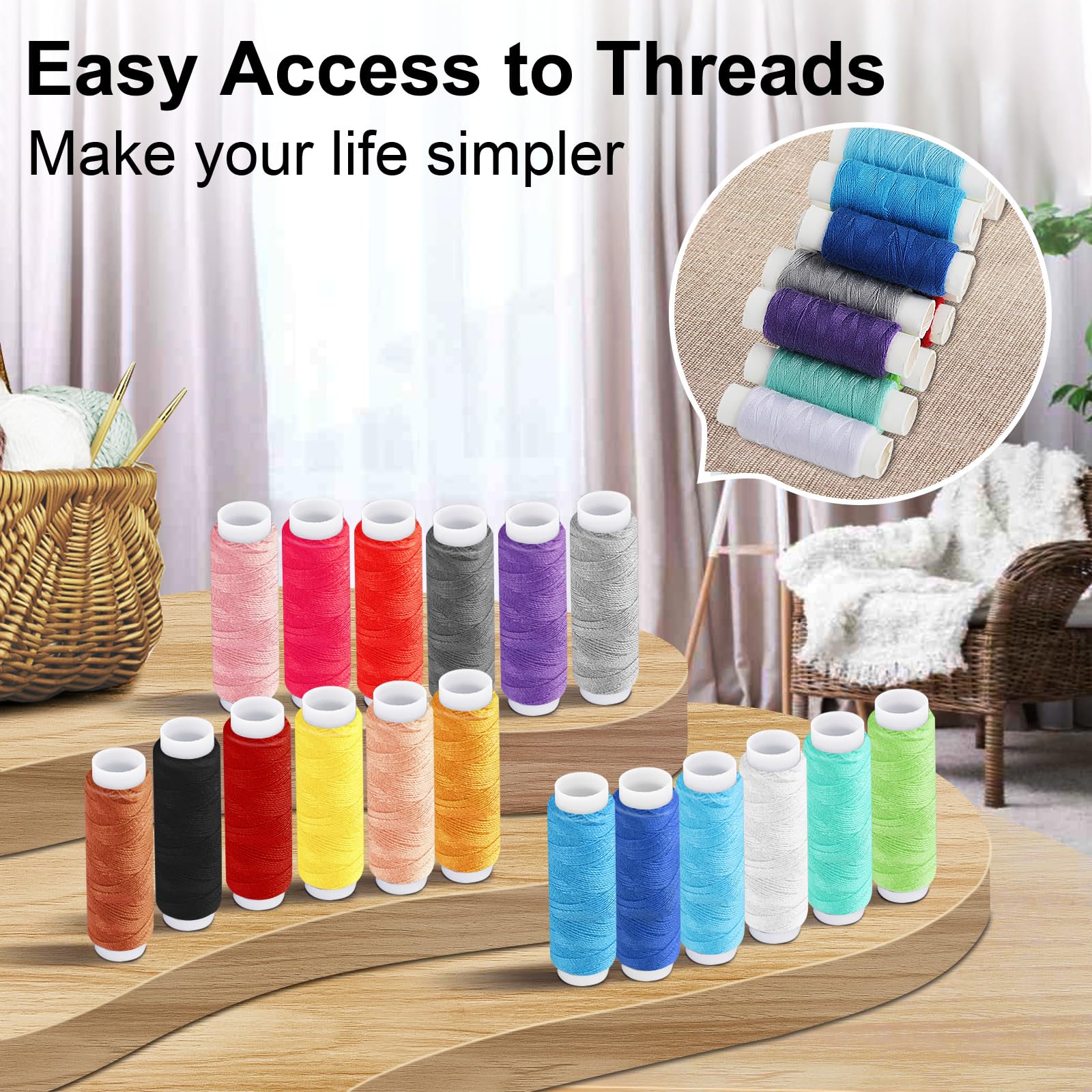 Kit Cucito 86 Pezzi Completo - Set Per Riparazioni Con Filo, Aghi E Accessori - Foto 8