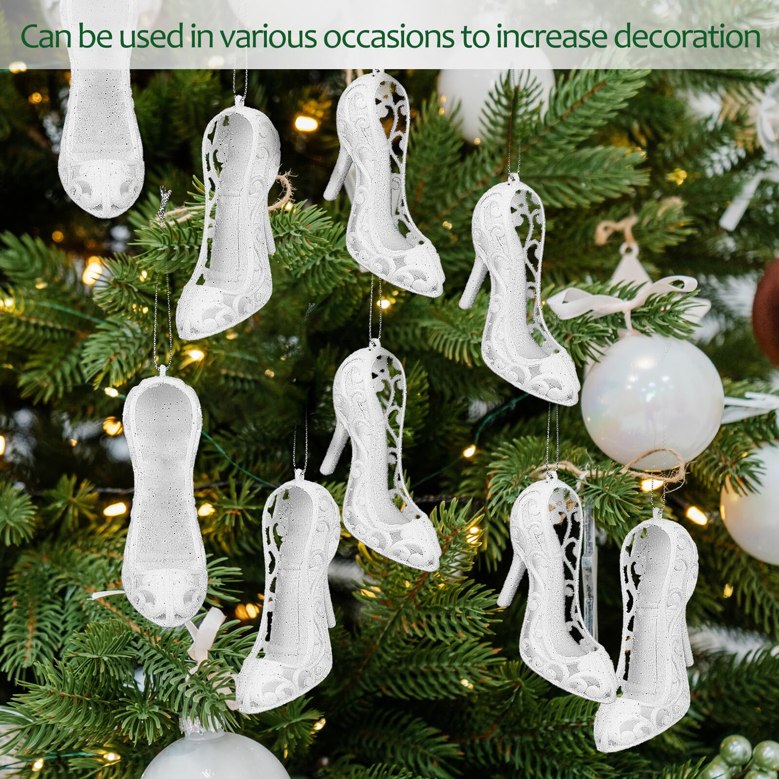 Schaumstoff Weihnachtsbaum Anhänger mit High Heels 24 Stück | Lanyard, Wiederverwendbar und Leicht zu Nutzen, für Xmas Tree und Geburtstagsparty