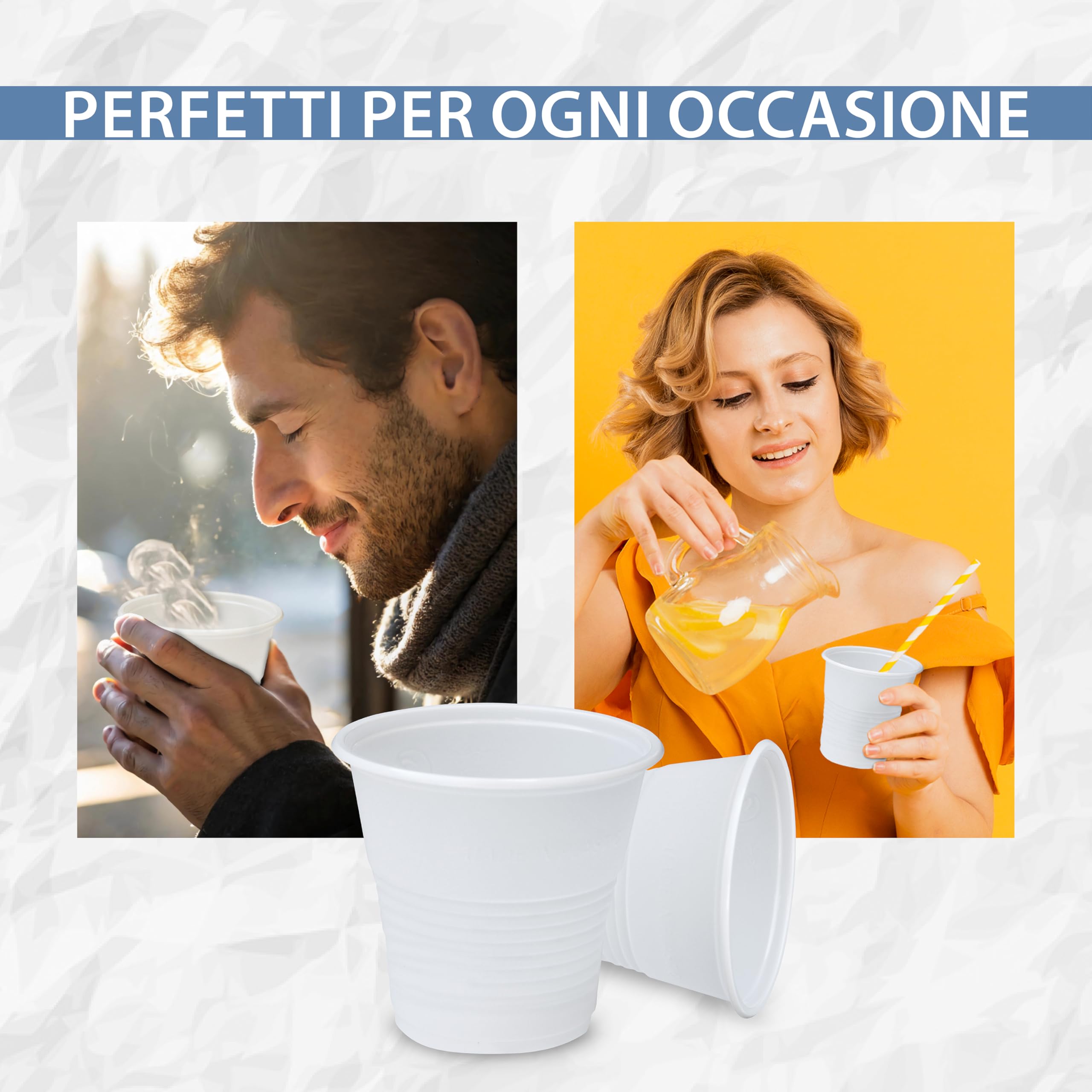 DETERMONDO 500 Bicchierini Caffè Plastica Monouso 80cc Tazzine Bianche Usa e Getta Resistenti Professionali per Espresso Corto Ristretto Ideali per Bar Distributori Automatici Ufficio Casa Feste