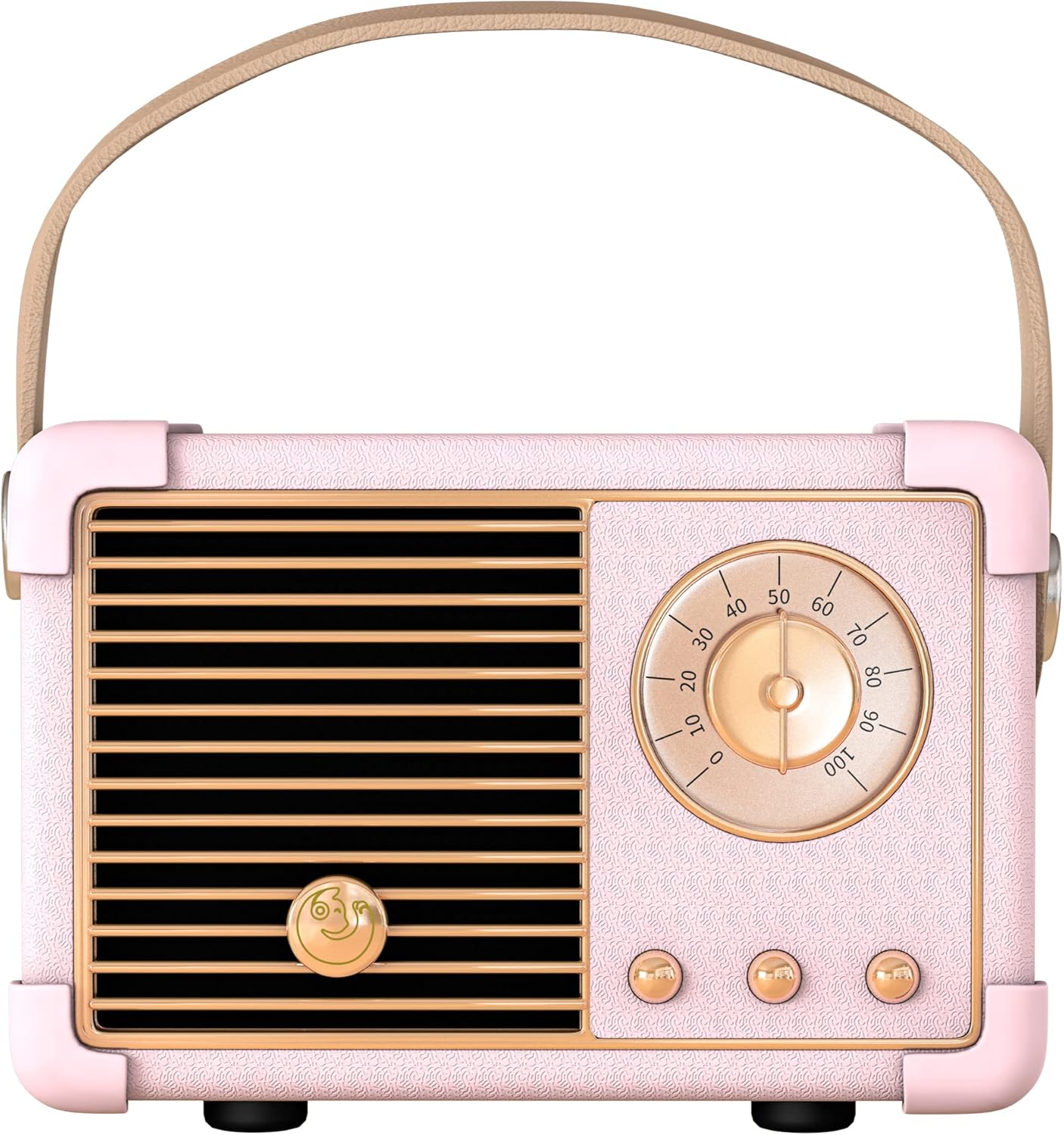 Altavoces inalámbricos retro Bluetooth, altavoces vintage portátiles al aire libre, llamadas manos libres, soporte USB/TF tarjeta/AUX Android iOS cumpleaños (rosa)