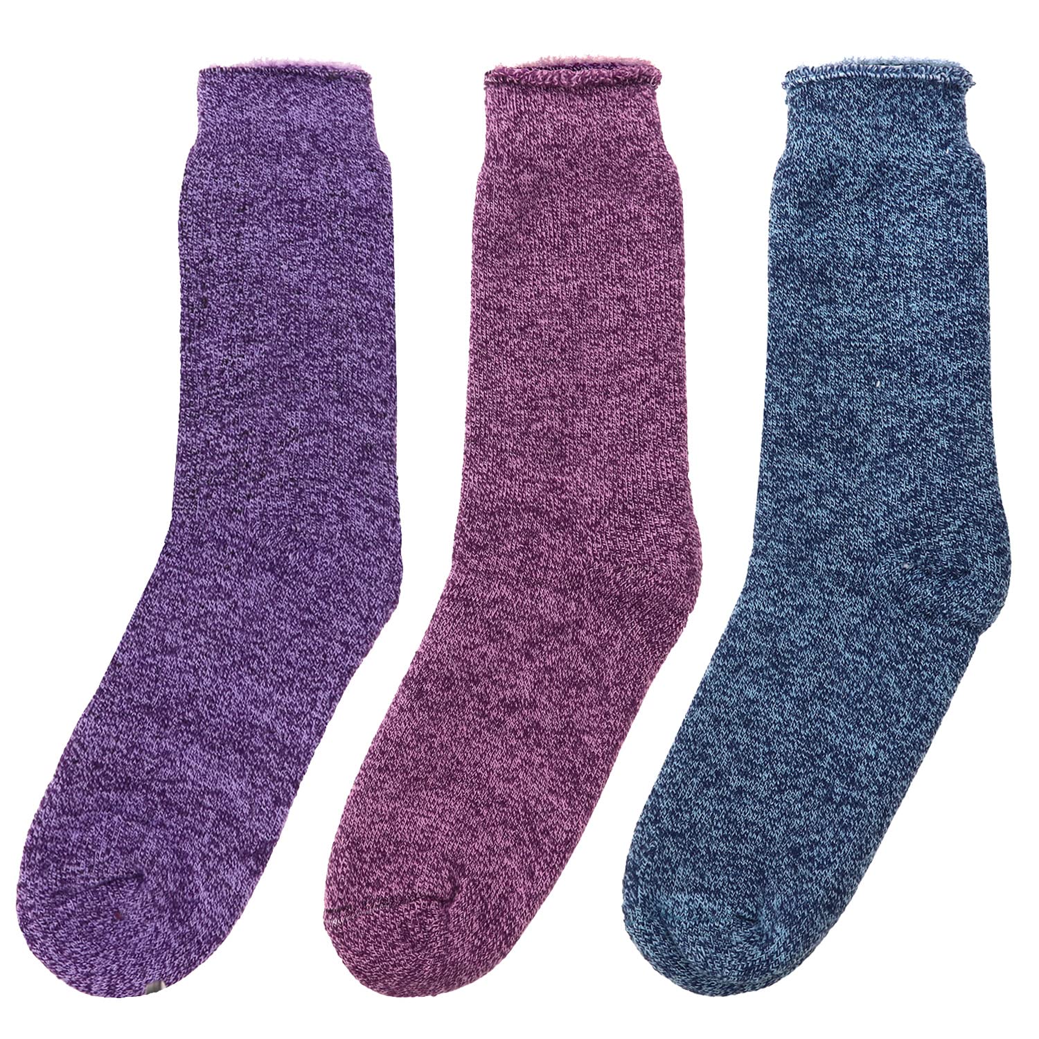 Falari Lot de 3 paires de chaussettes thermiques chauffantes pour l'hiver homme et femme, Women Assorted