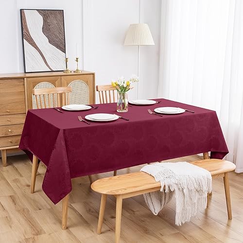 Miniatura 2 de Romanstile Mantel rectangular de jacquard de otoño, impermeable, elegante, patrón de damasco de Viena, lavable, de poliéster, decorativo, para