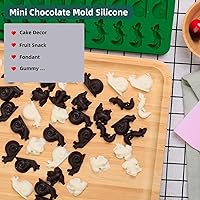 Vista 4 de Mini Animal Silicone Mold - 70 Cavities Chocolate Candy Molds with Frogs, Lizards, Snails Shape for Making Gummy/Cake Decor/Fondant/Biscuits/Fruit