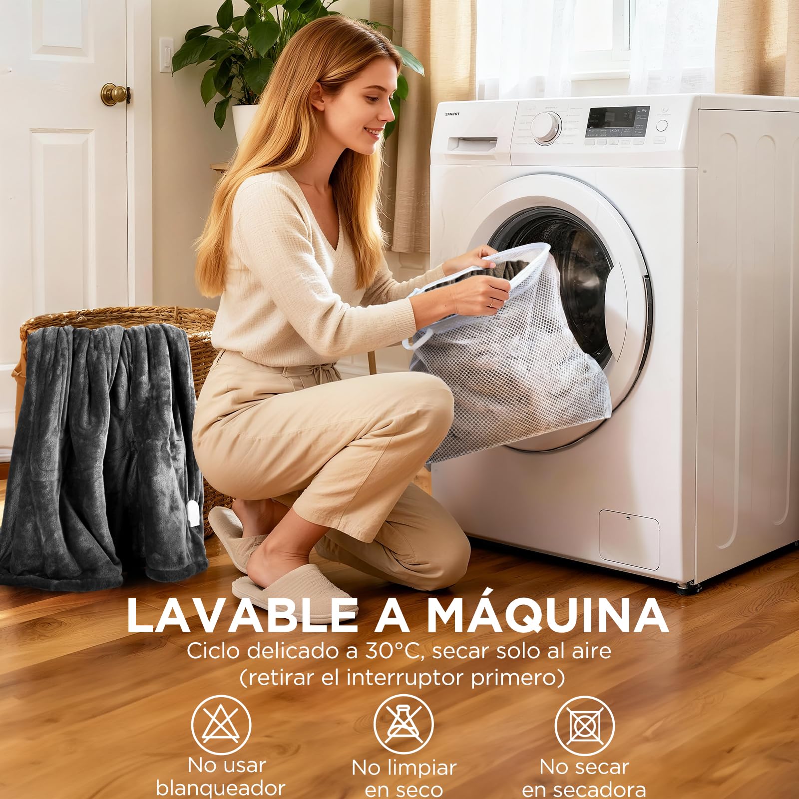 VIWAVE Manta Eléctrica 180x130cm,Esterilla Electrica with 6 Ajustes de Calor & Apagado Automático Programado,Manta Térmica Franela y Sherpa,Lavable, para Sofá Cama Oficina