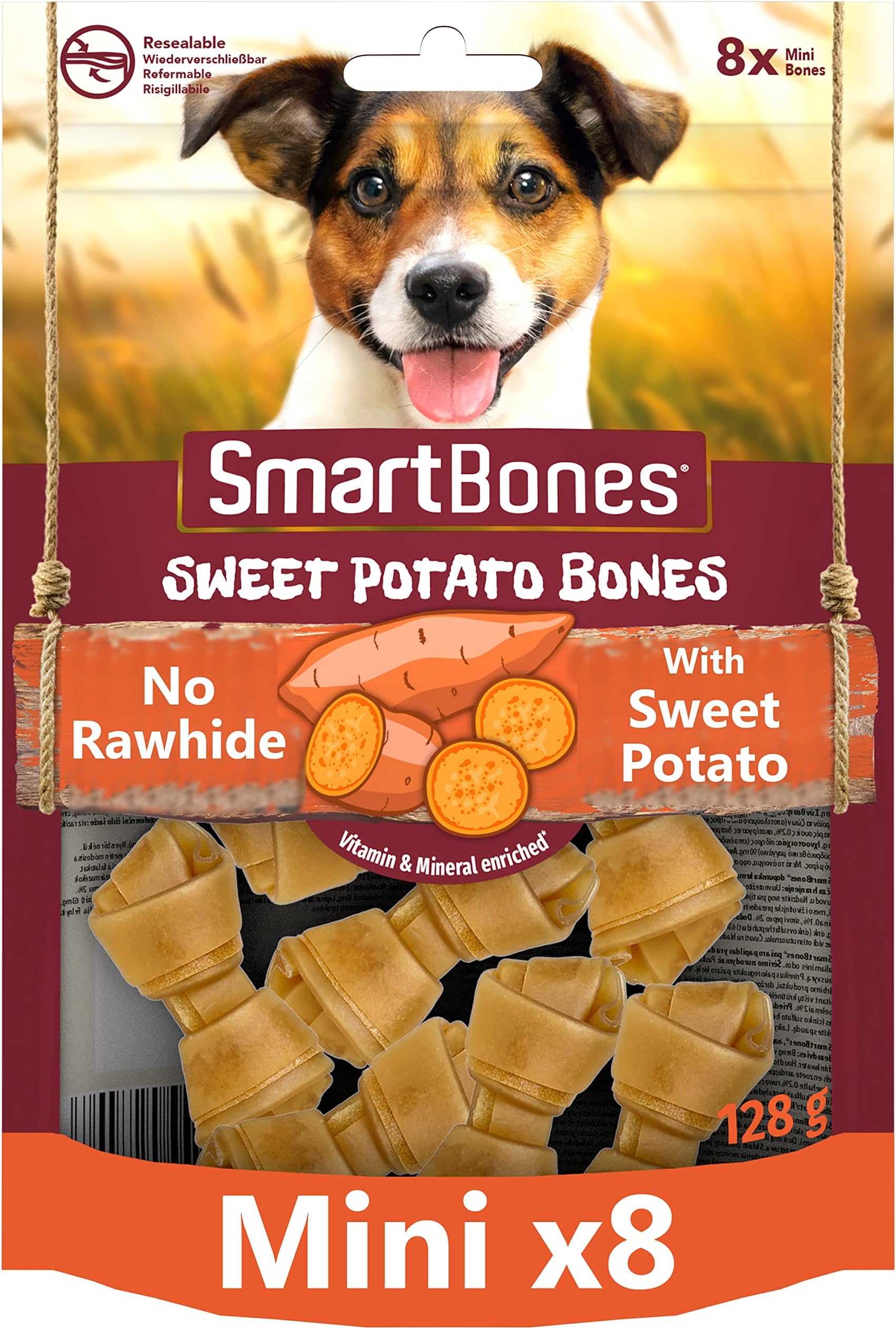 Smartbones 2 Medium Sweet Potato Bones Rawhide Free Chew Dog Treats
