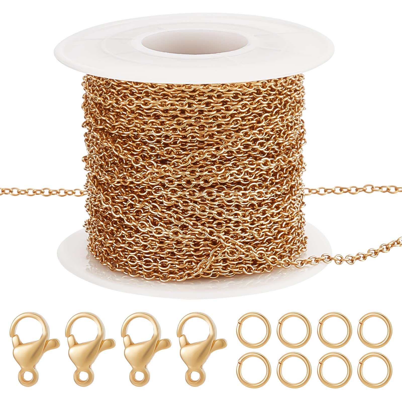 Chaînes de câble plaqué or 18k pour créer vos bracelets personnalisés lors d'ateliers créatifs