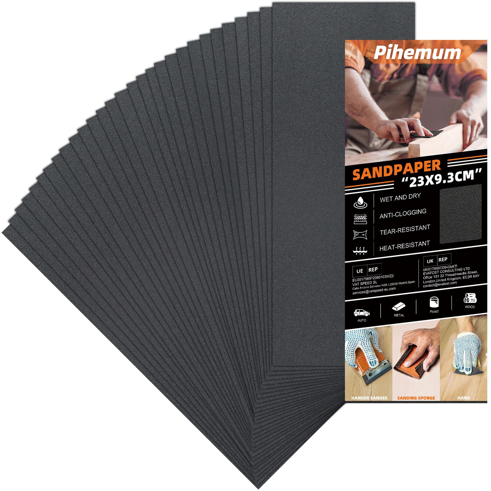 30 Pcs Sandpaper 320 Grit Wet and Dry Sandpaper Sheets, 9 x 3.6 Inch Sand Paper Pack for Wood Furniture, Walls, Metal, Automotive Polishing & Finishing