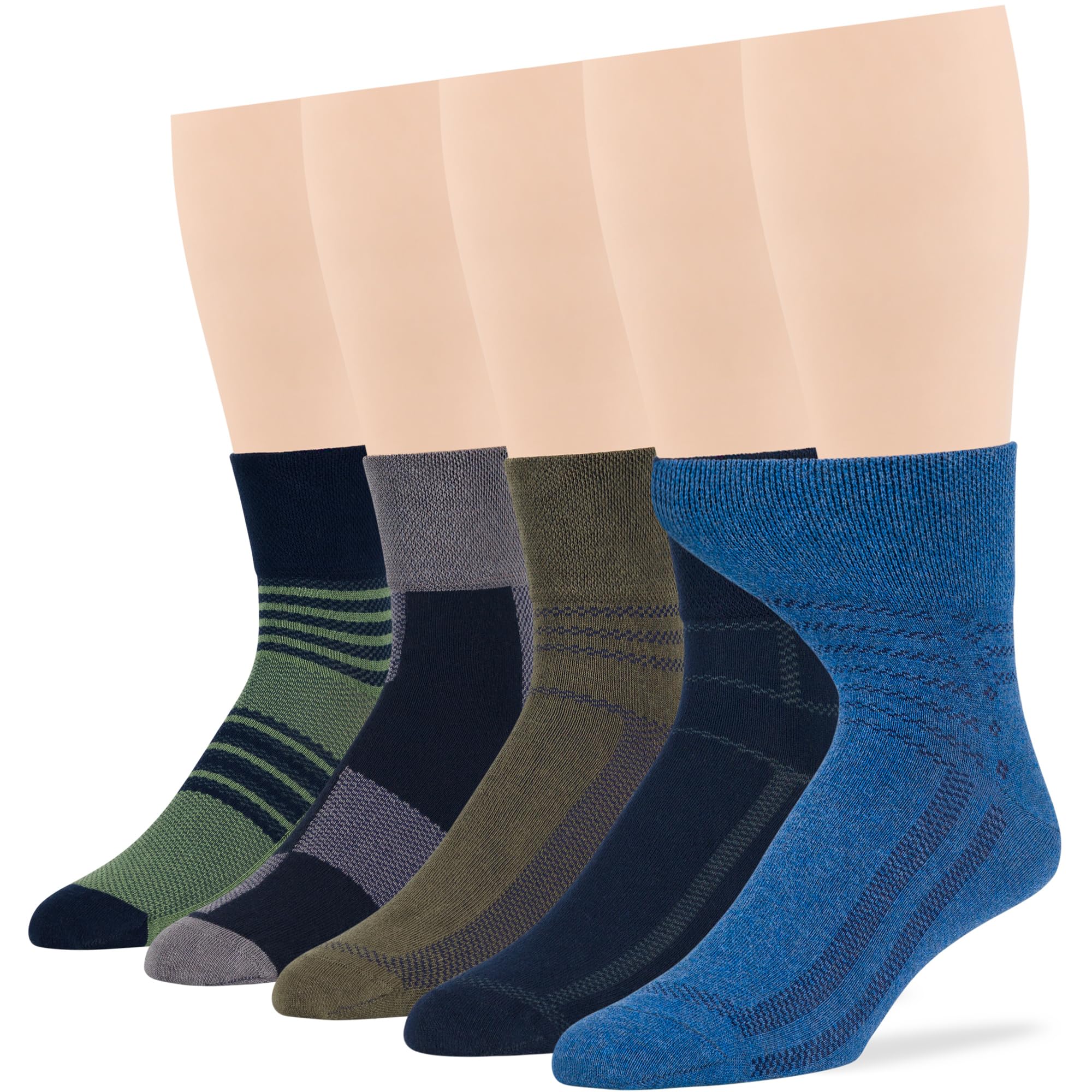 7BIGSTARS KINGDOM Men Diabetic Non-Binding Fashion Cotton Socks