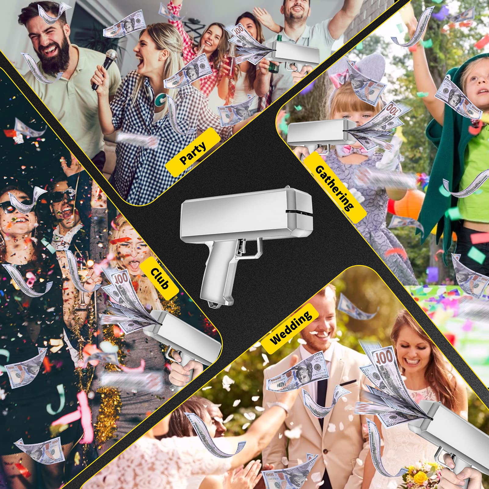 oMitoi Money Gun Shooter, Money Gun That Shoot Money, Money Spray Gun with Prop Money(100 Pieces