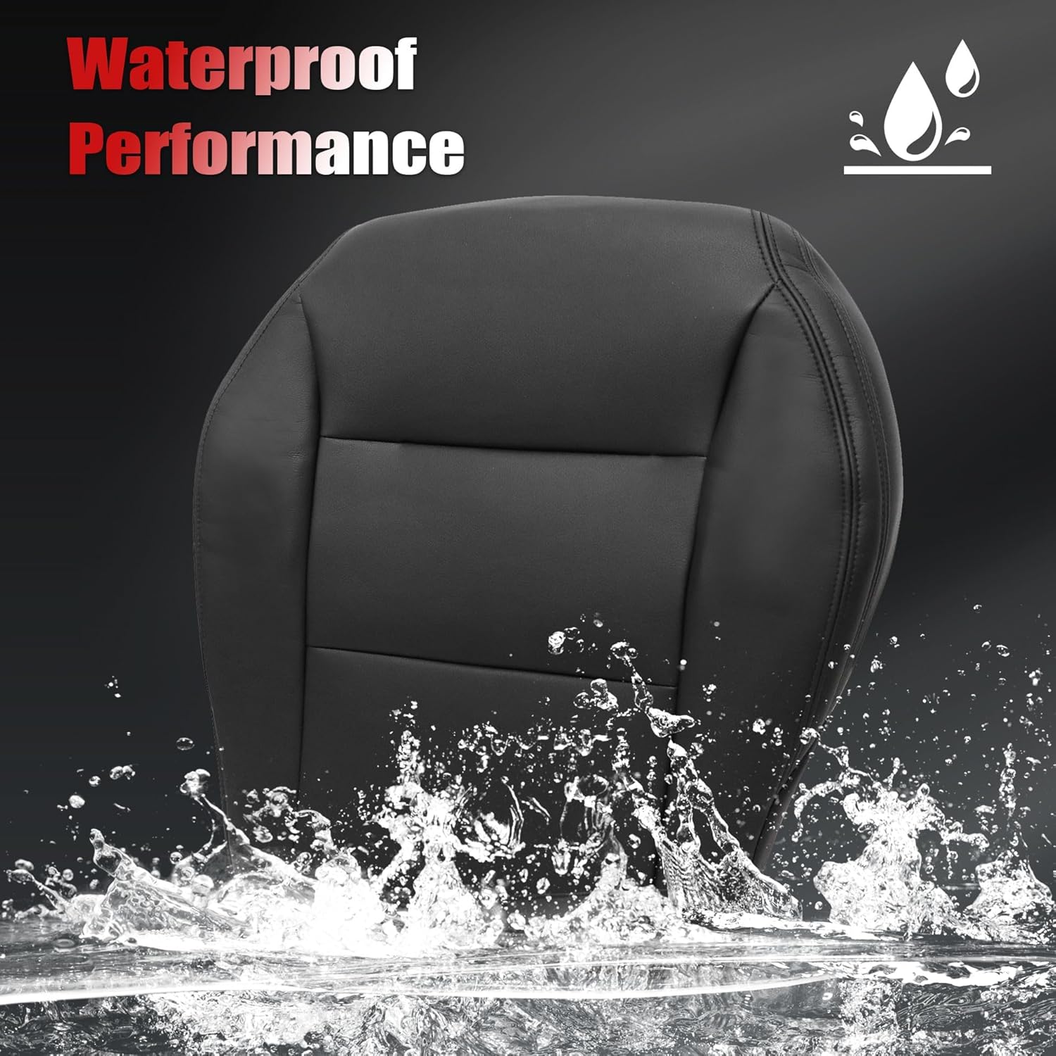 Front Driver Bottom Replacement Leather Seat Cover Black Compatible with Mercedes Benz CLA 250 2014 2015